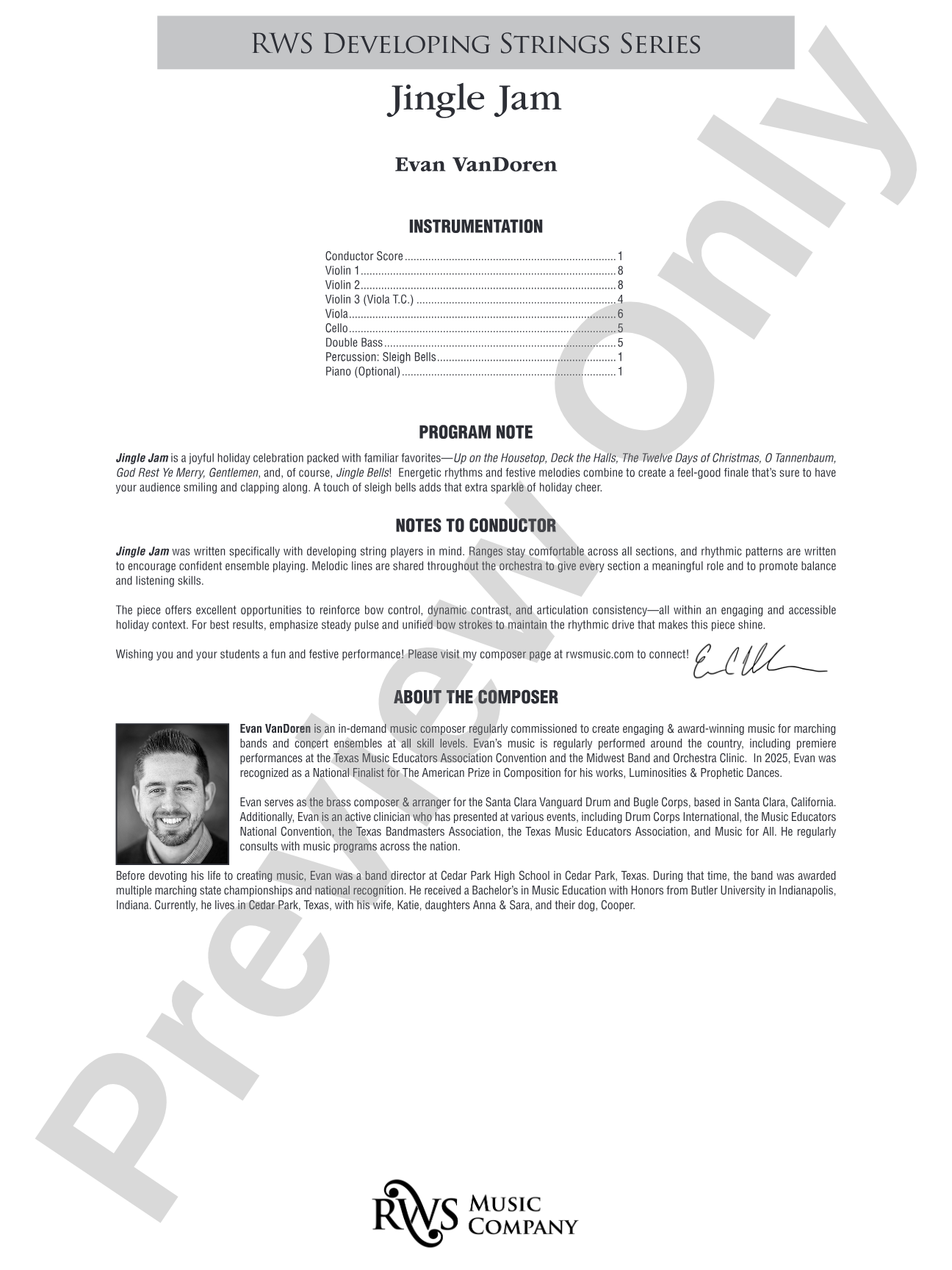 Jingle Jam: String Orchestra Conductor Score & Parts