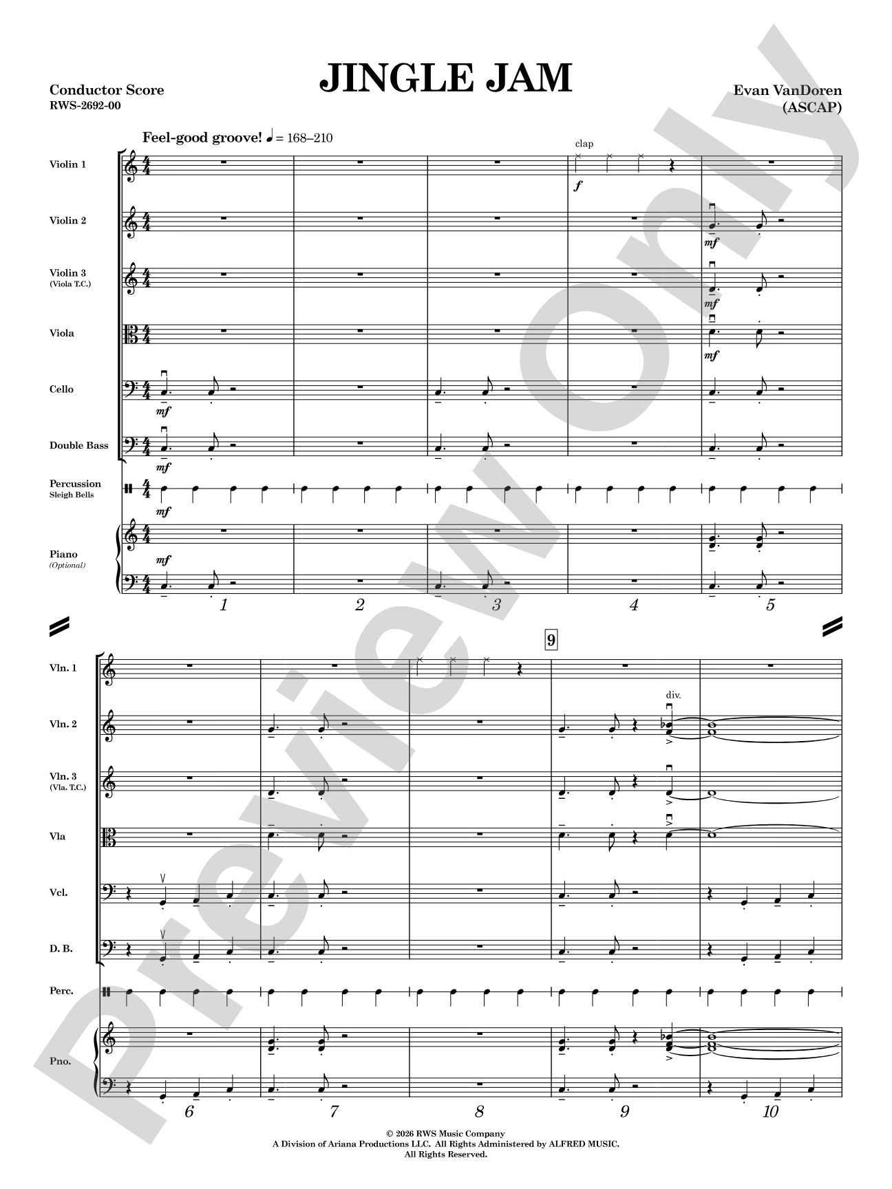 Jingle Jam: String Orchestra Conductor Score & Parts
