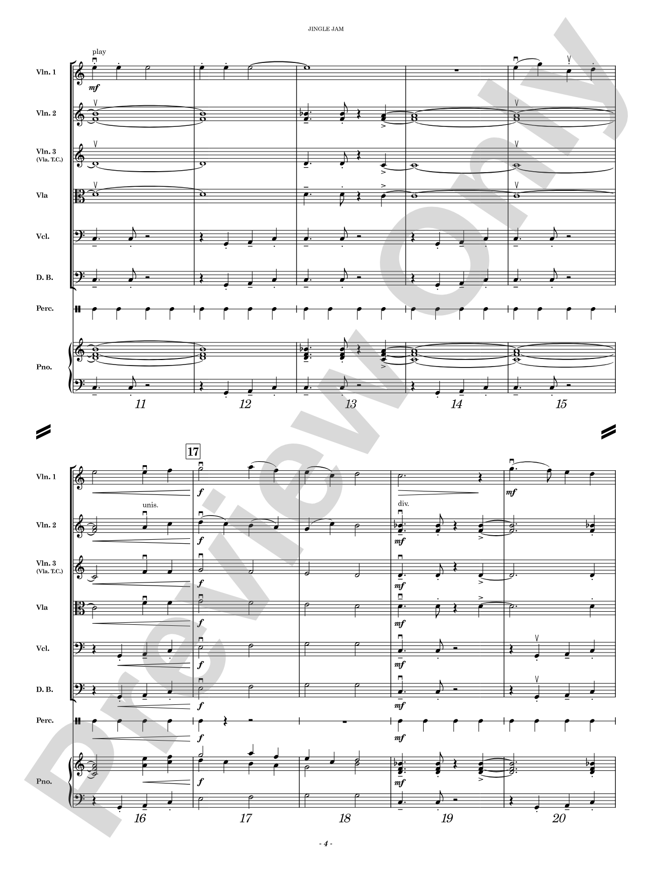 Jingle Jam: String Orchestra Conductor Score & Parts