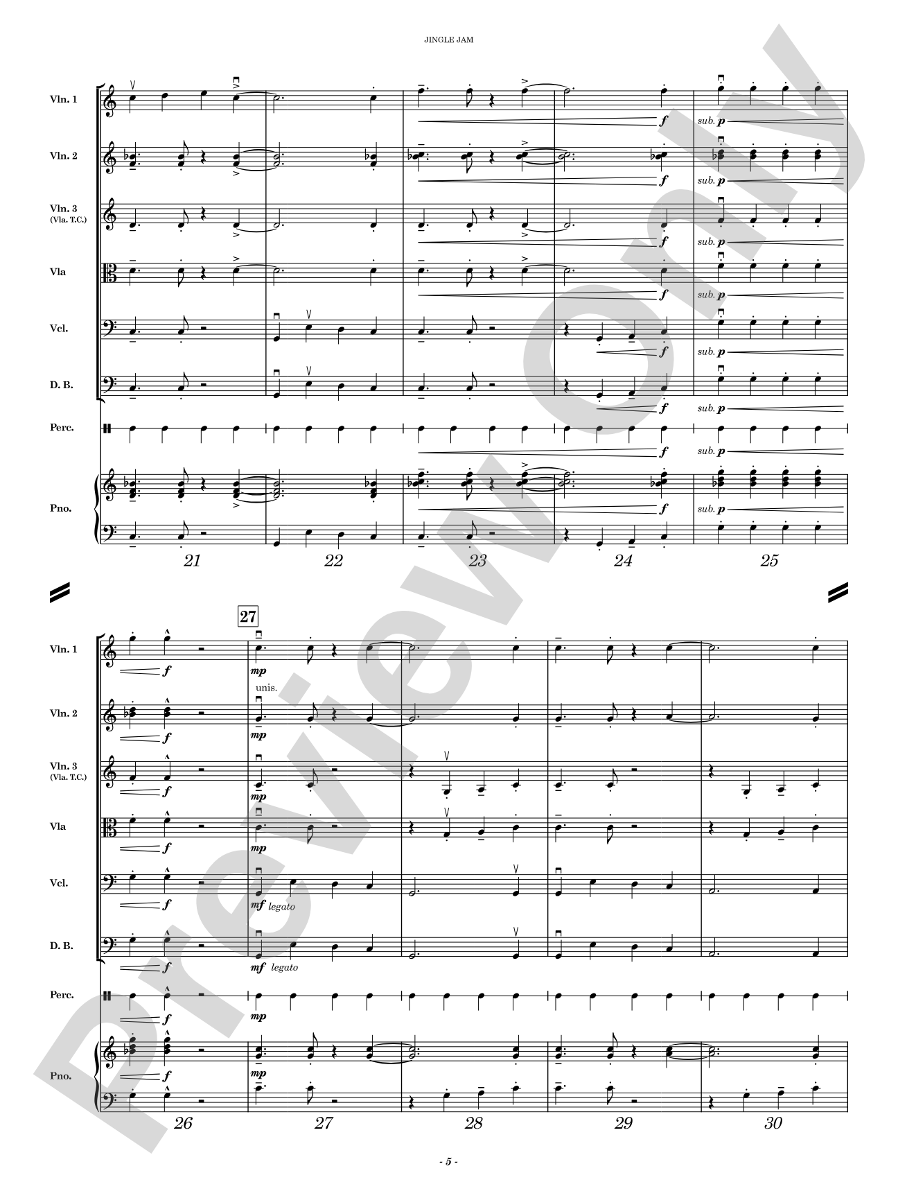 Jingle Jam: String Orchestra Conductor Score & Parts