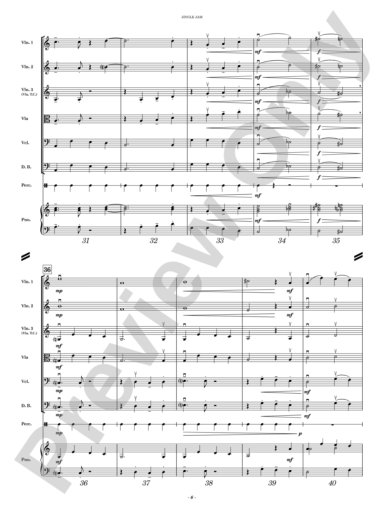Jingle Jam: String Orchestra Conductor Score & Parts