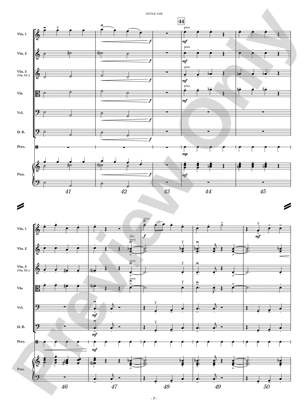 Jingle Jam: String Orchestra Conductor Score & Parts