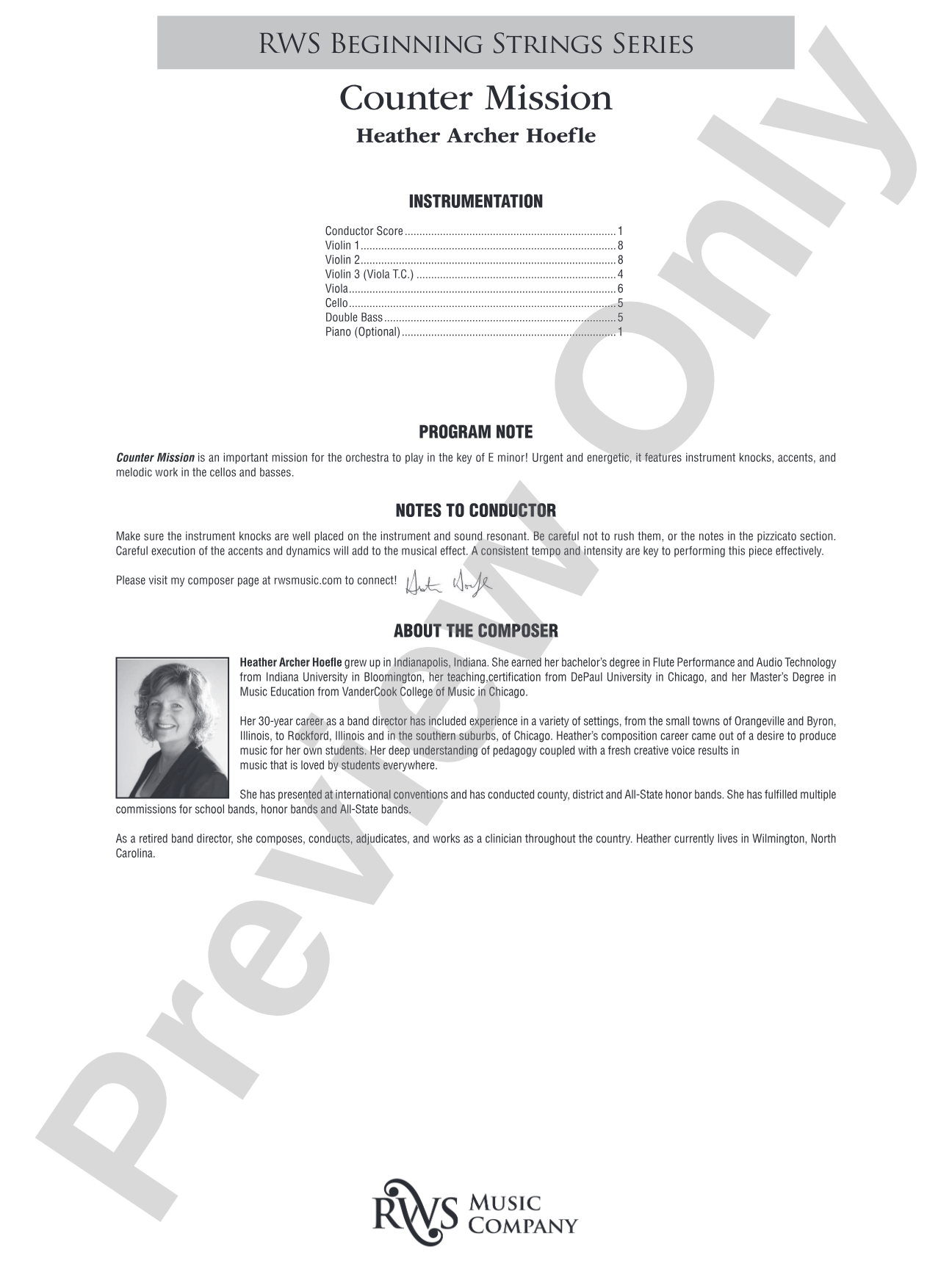 Counter Mission: String Orchestra Conductor Score & Parts