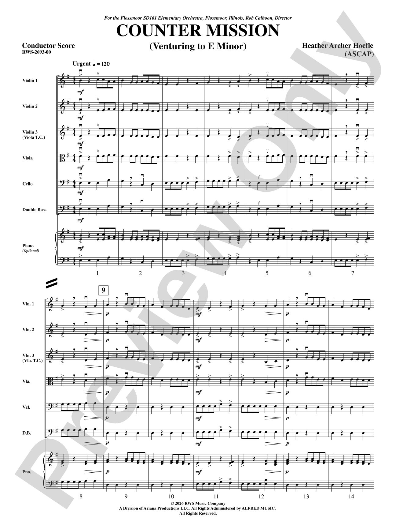 Counter Mission: String Orchestra Conductor Score & Parts