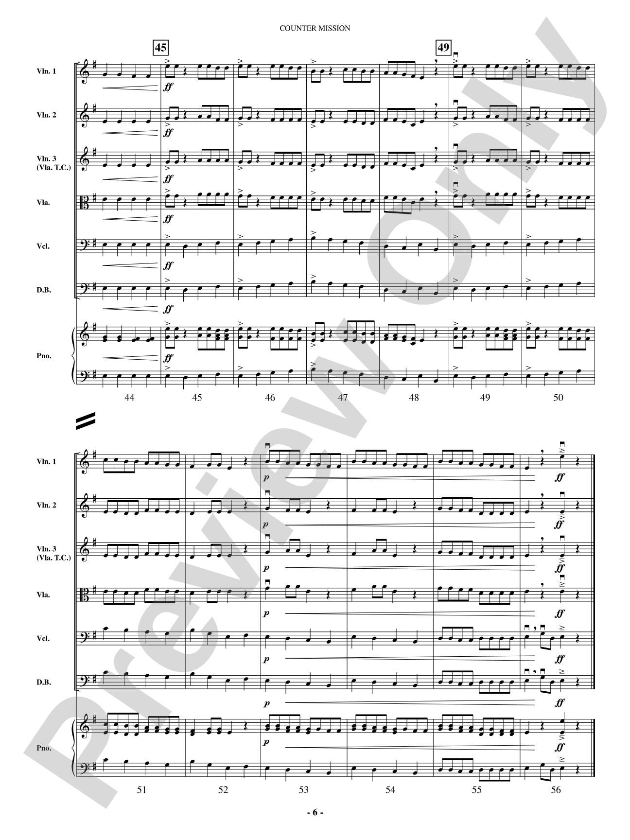 Counter Mission: String Orchestra Conductor Score & Parts