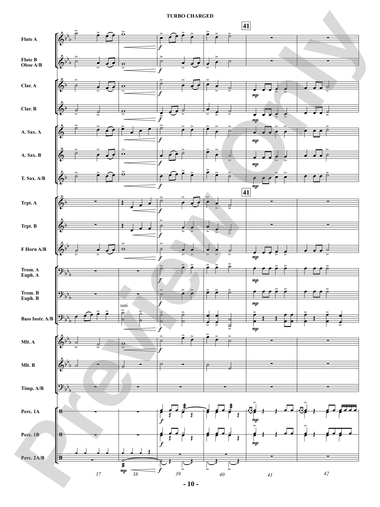 Turbo Charged: Concert Band Conductor Score & Parts