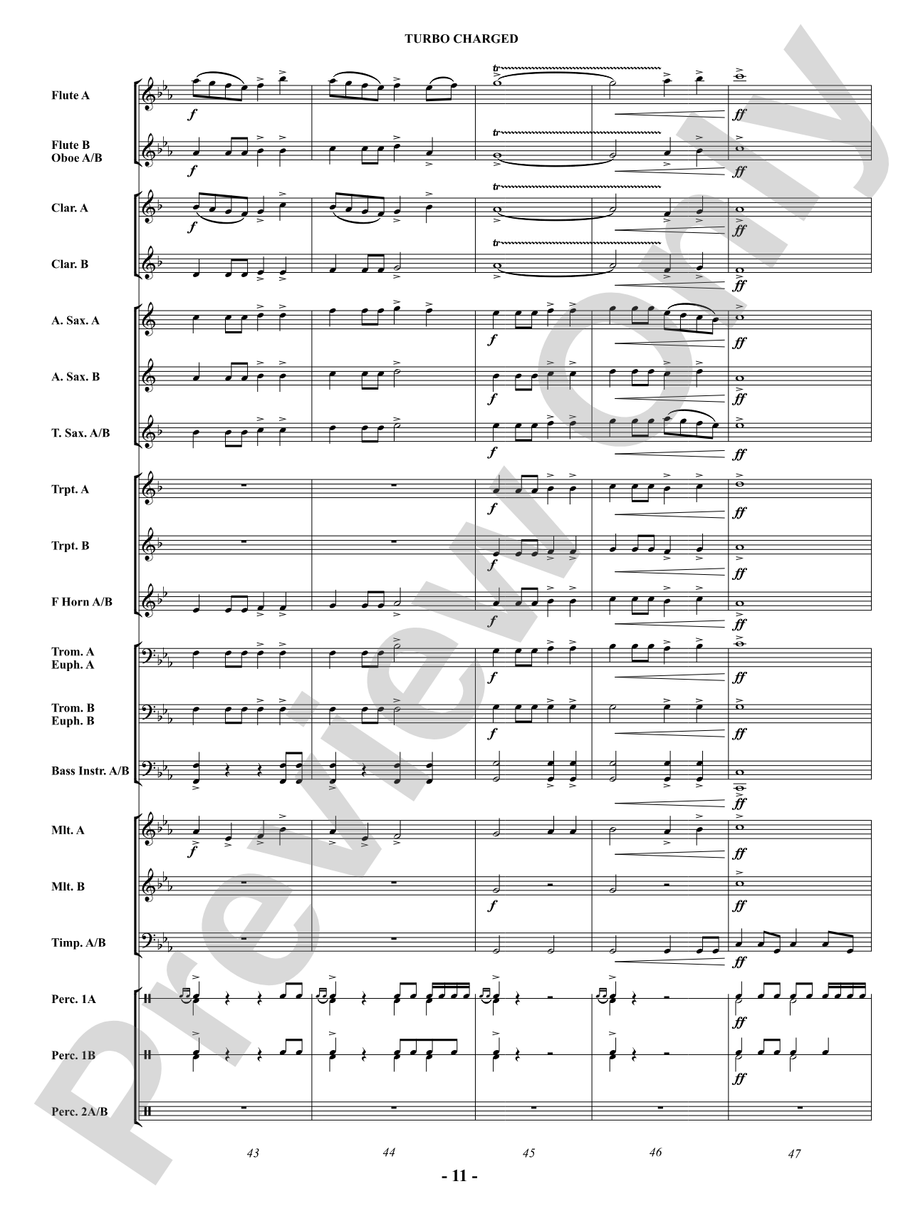 Turbo Charged: Concert Band Conductor Score & Parts