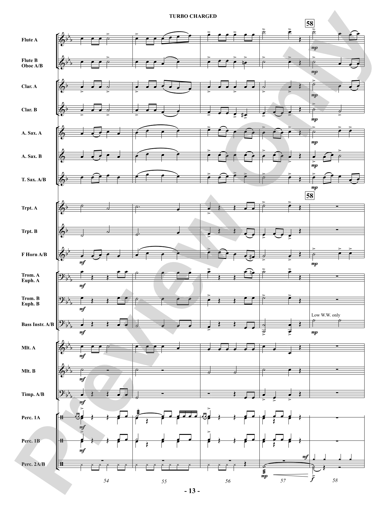 Turbo Charged: Concert Band Conductor Score & Parts