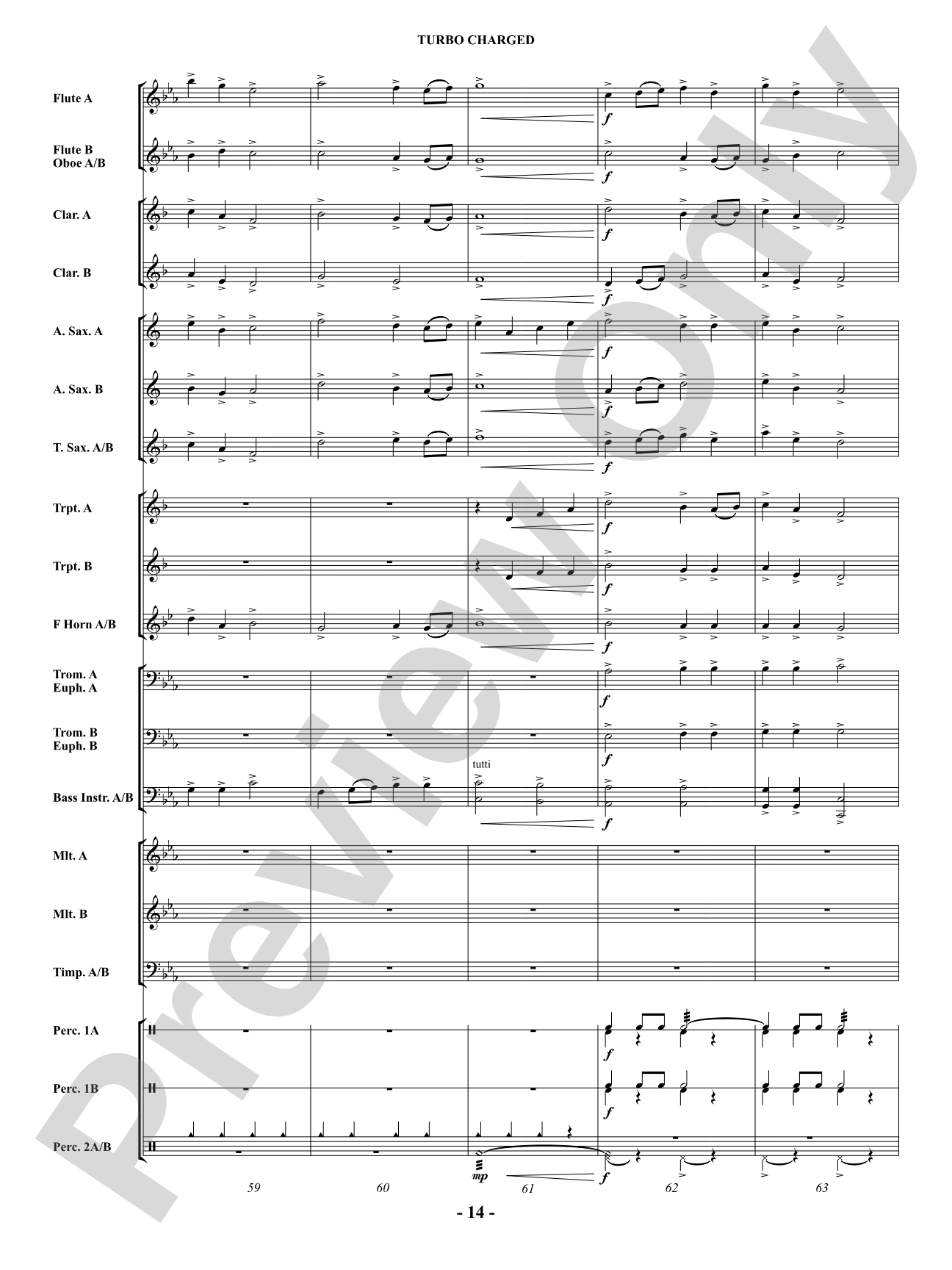 Turbo Charged: Concert Band Conductor Score & Parts