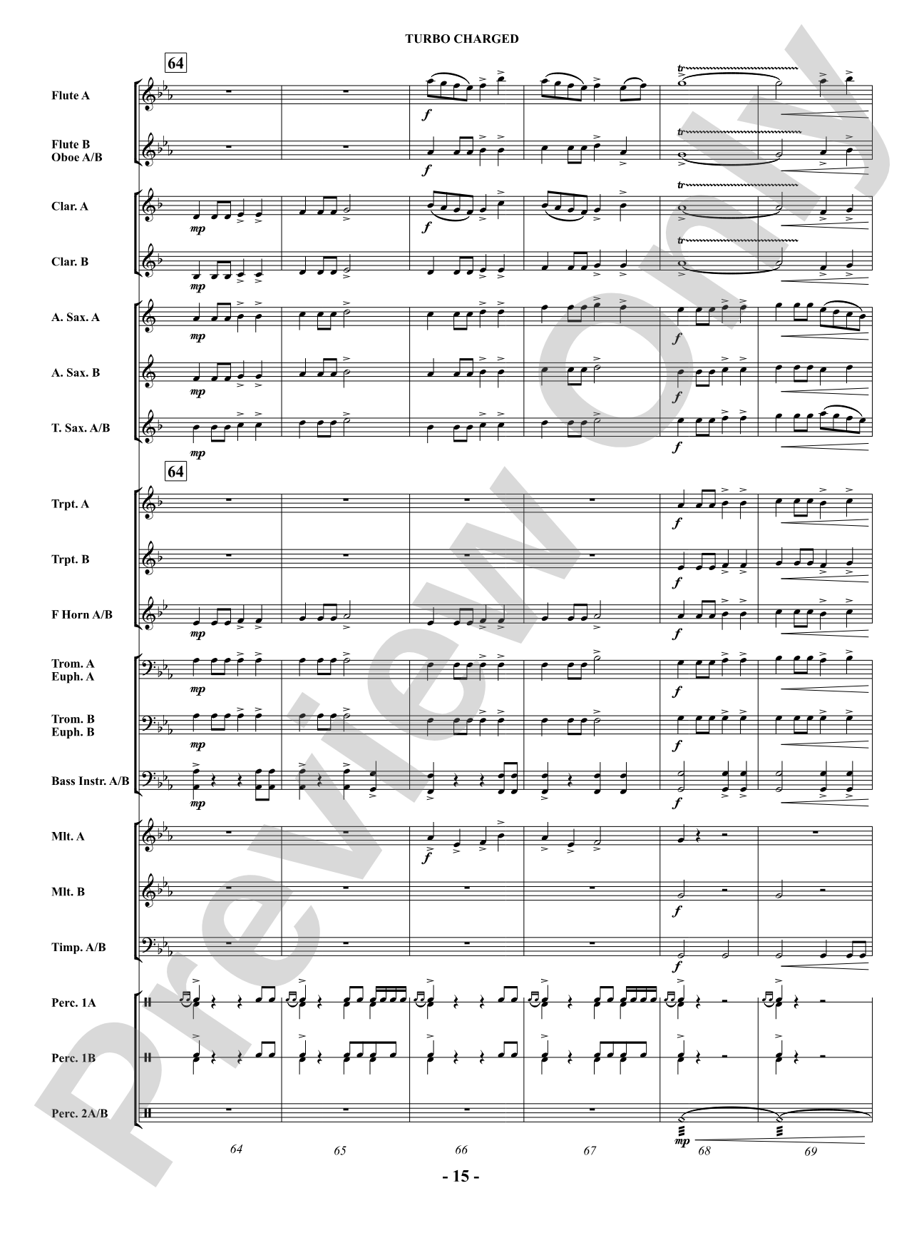 Turbo Charged: Concert Band Conductor Score & Parts