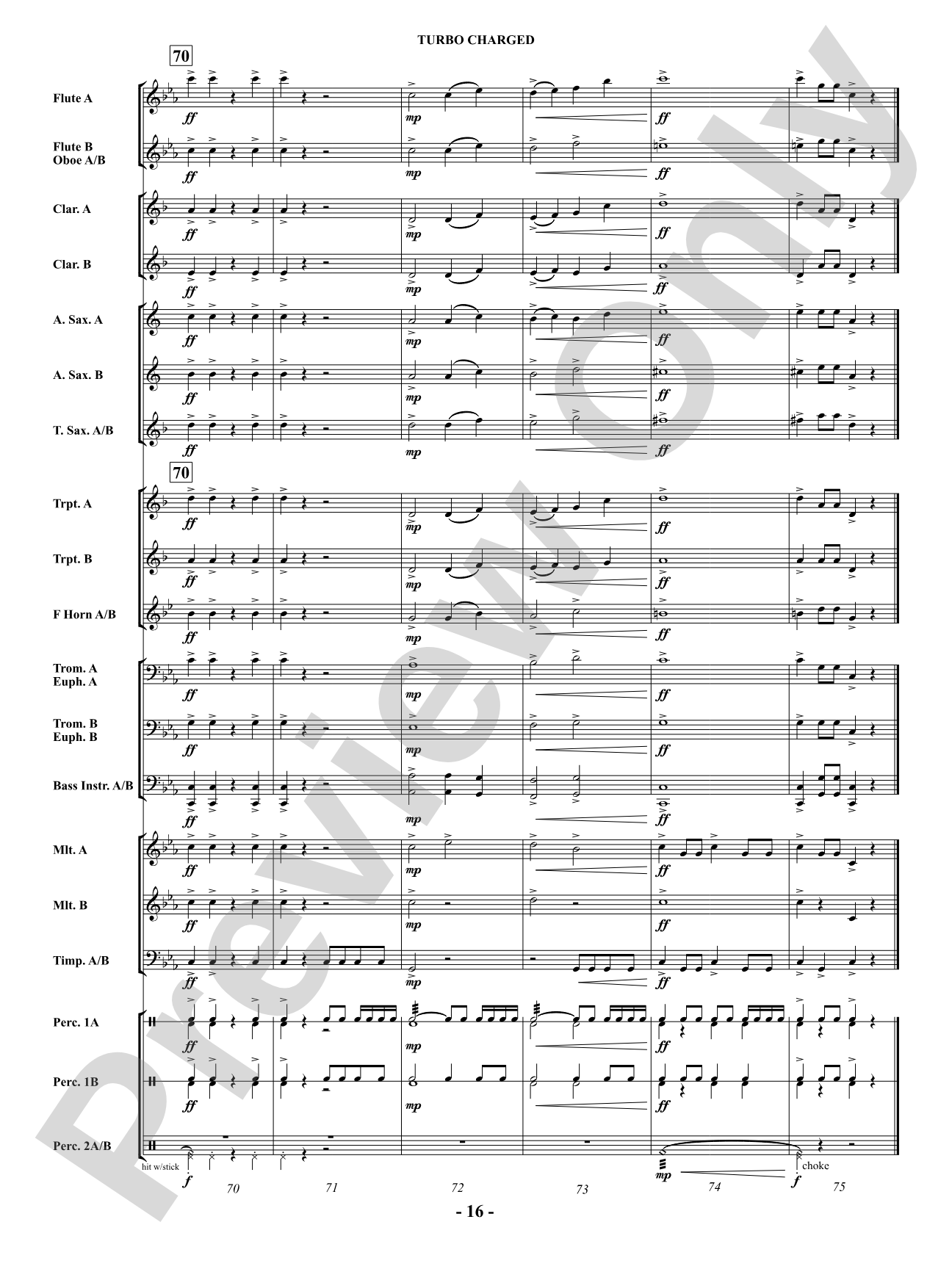 Turbo Charged: Concert Band Conductor Score & Parts