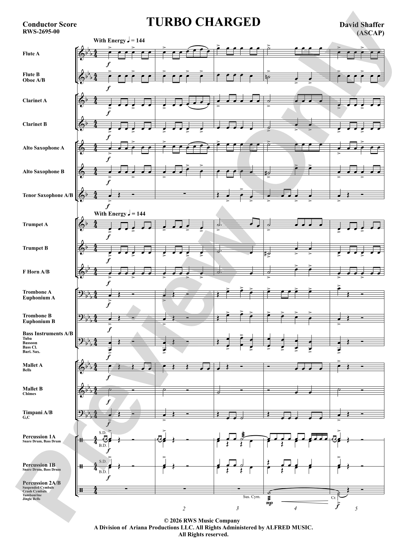 Turbo Charged: Concert Band Conductor Score & Parts