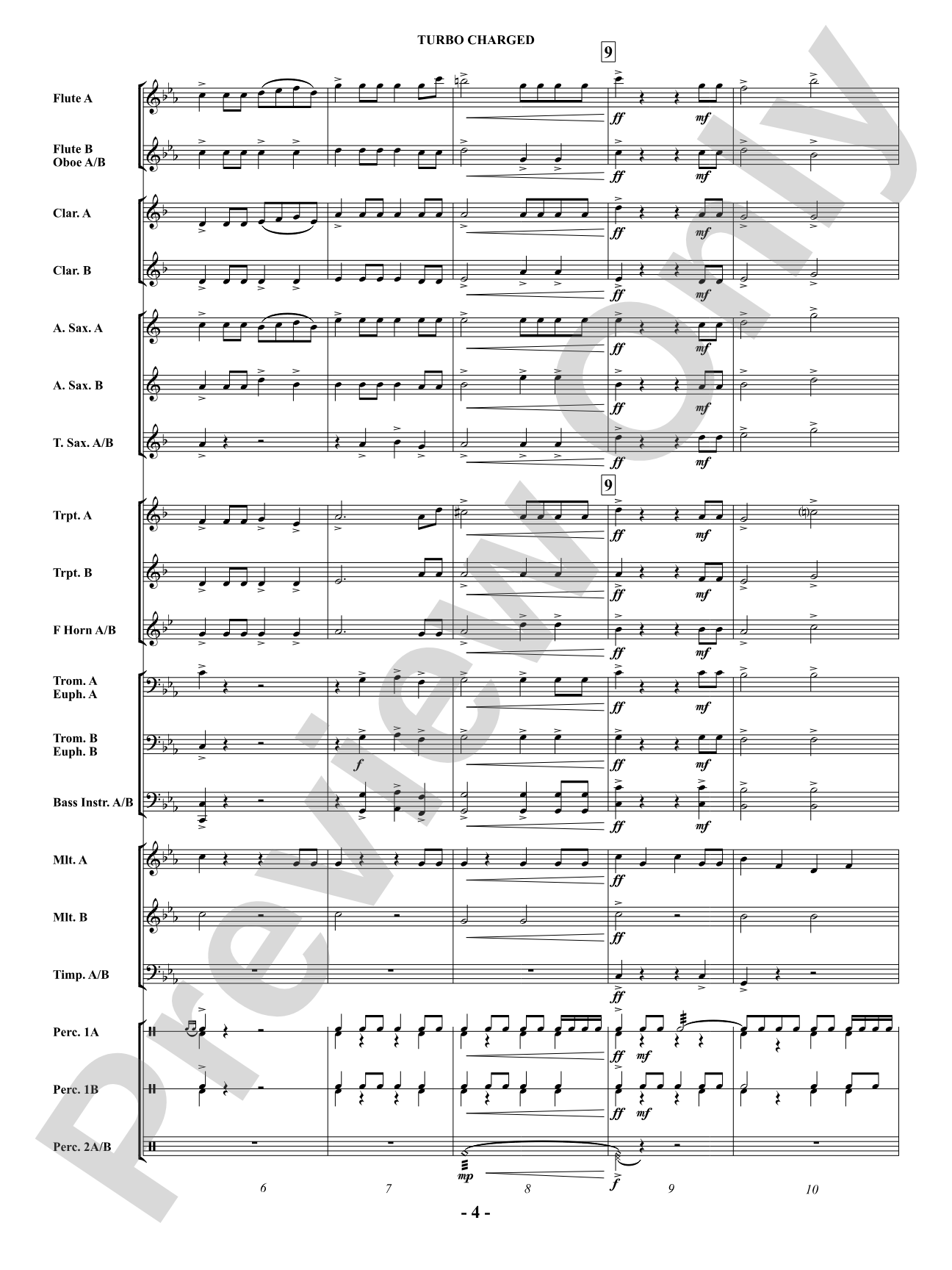 Turbo Charged: Concert Band Conductor Score & Parts