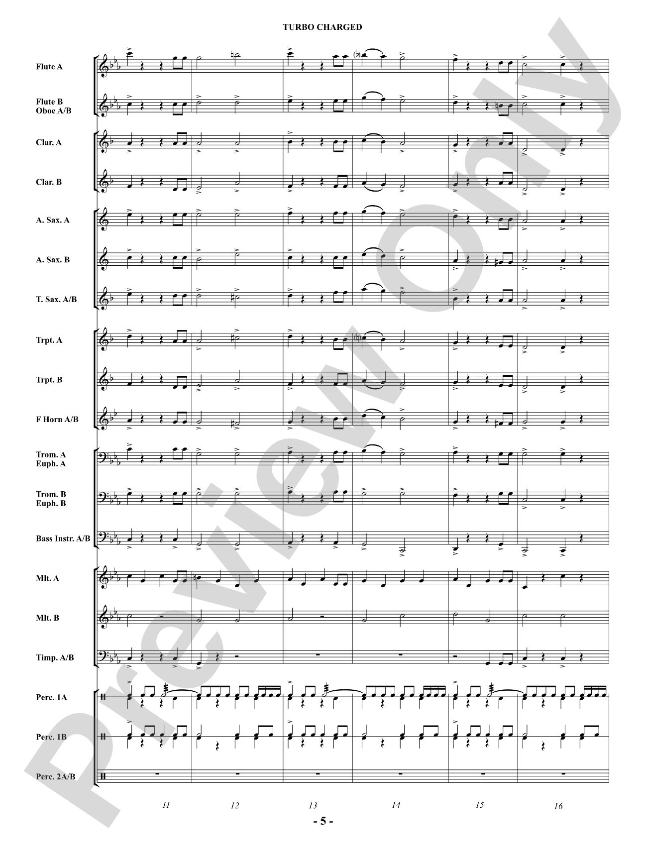 Turbo Charged: Concert Band Conductor Score & Parts