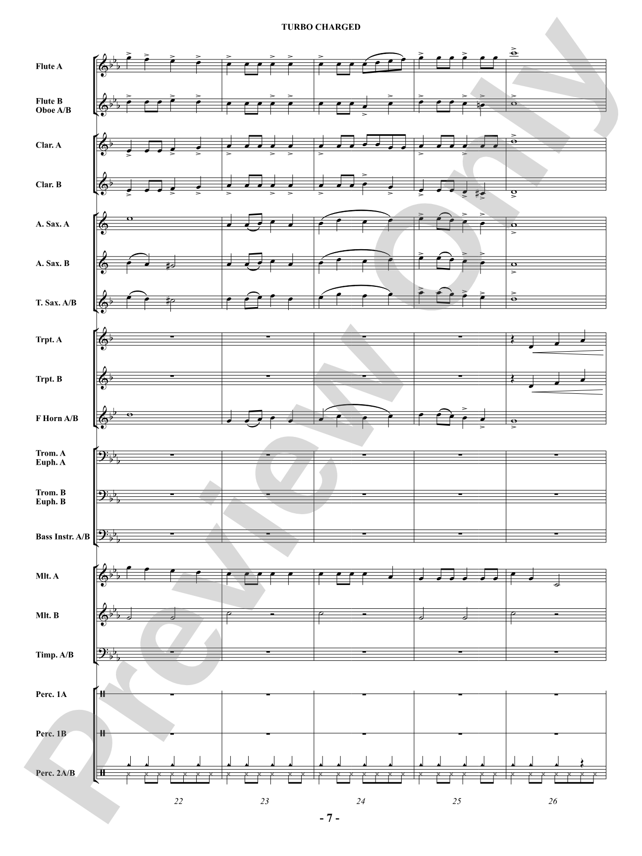 Turbo Charged: Concert Band Conductor Score & Parts