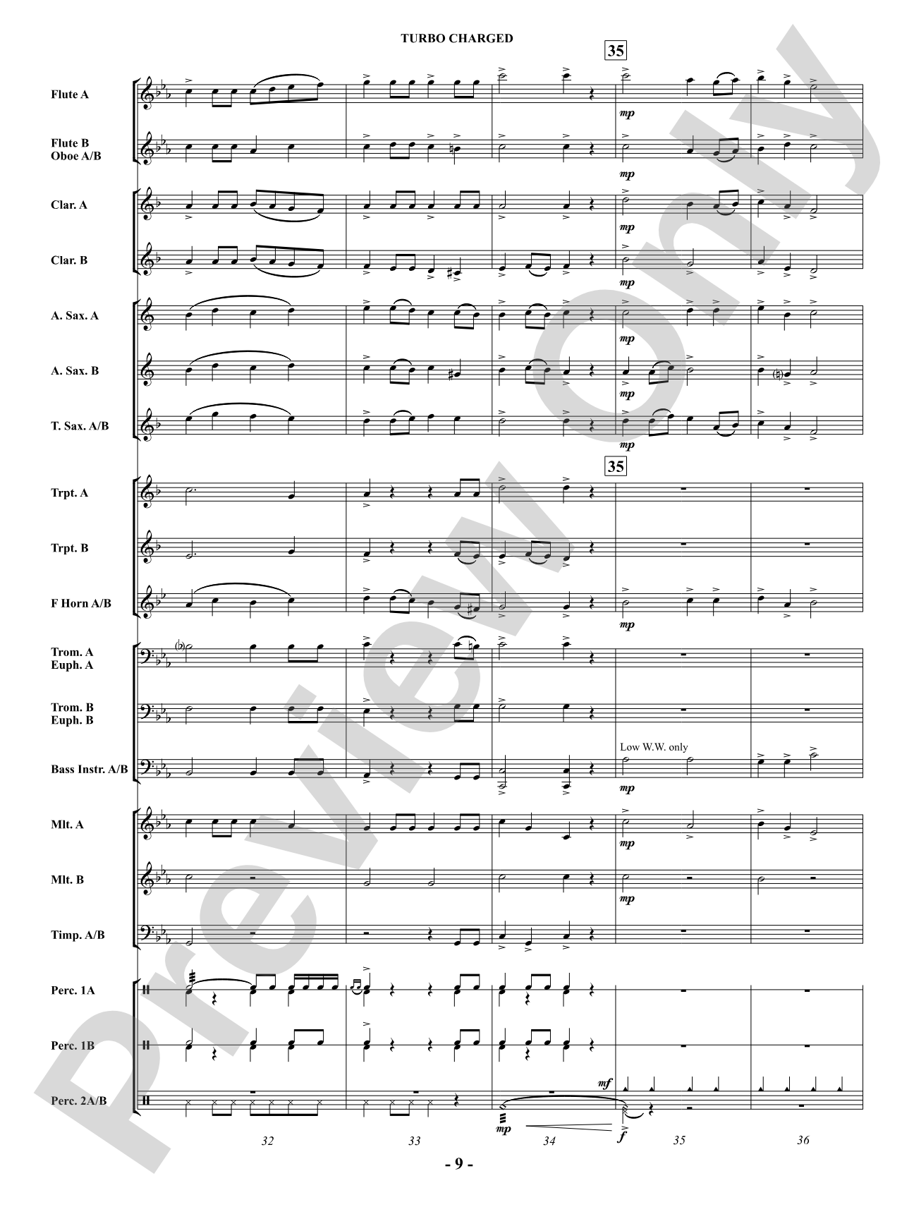 Turbo Charged: Concert Band Conductor Score & Parts
