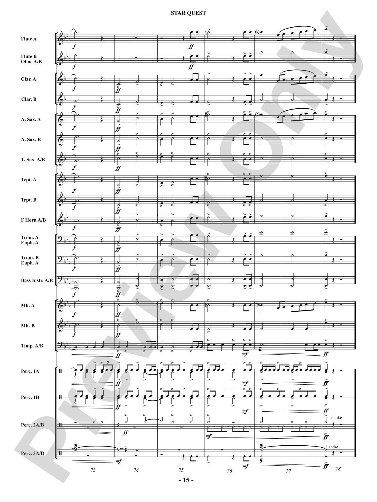 Star Quest: Concert Band Conductor Score & Parts