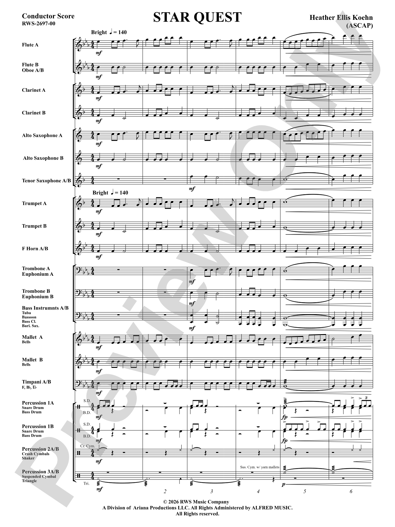 Star Quest: Concert Band Conductor Score & Parts