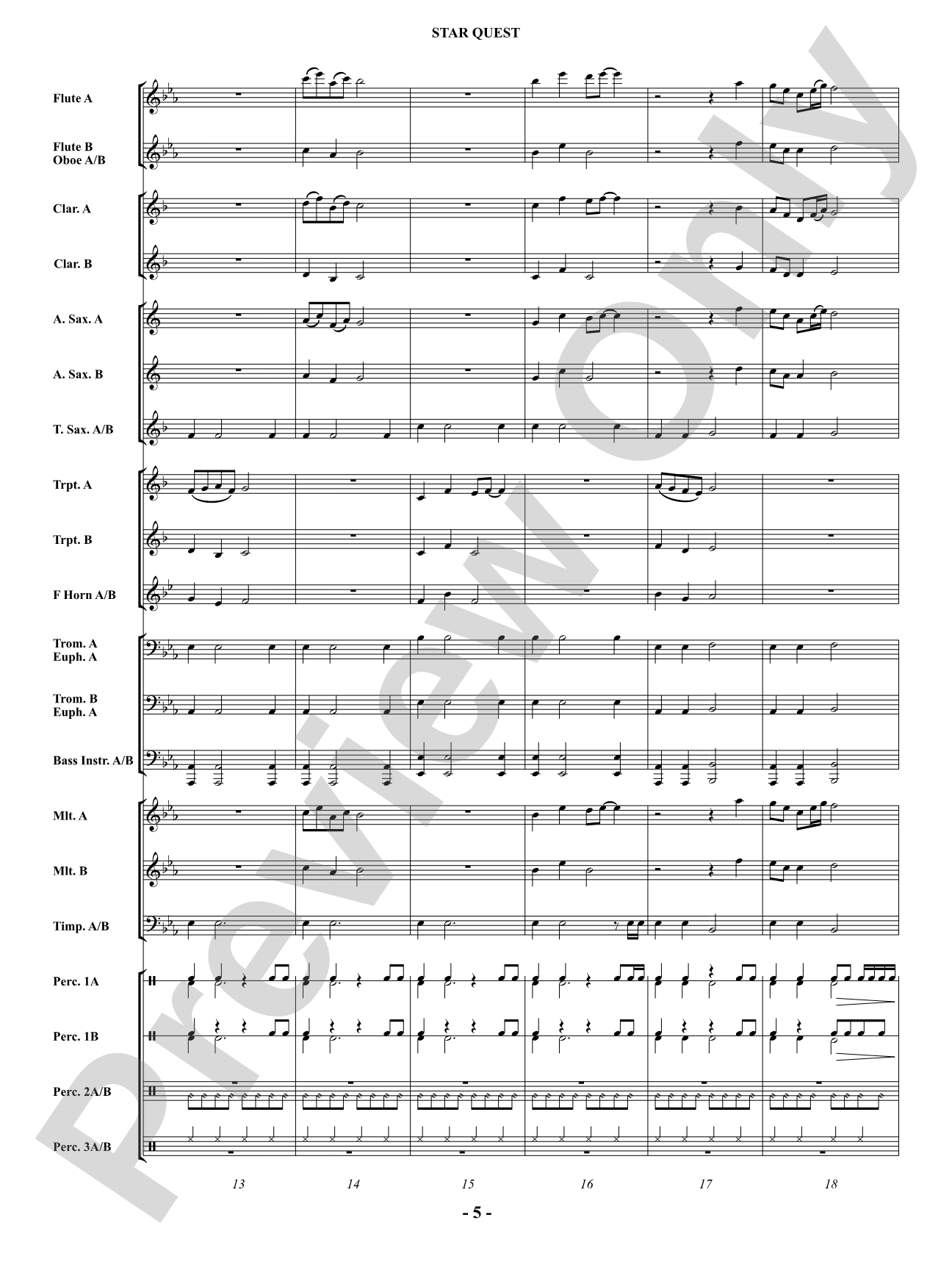 Star Quest: Concert Band Conductor Score & Parts