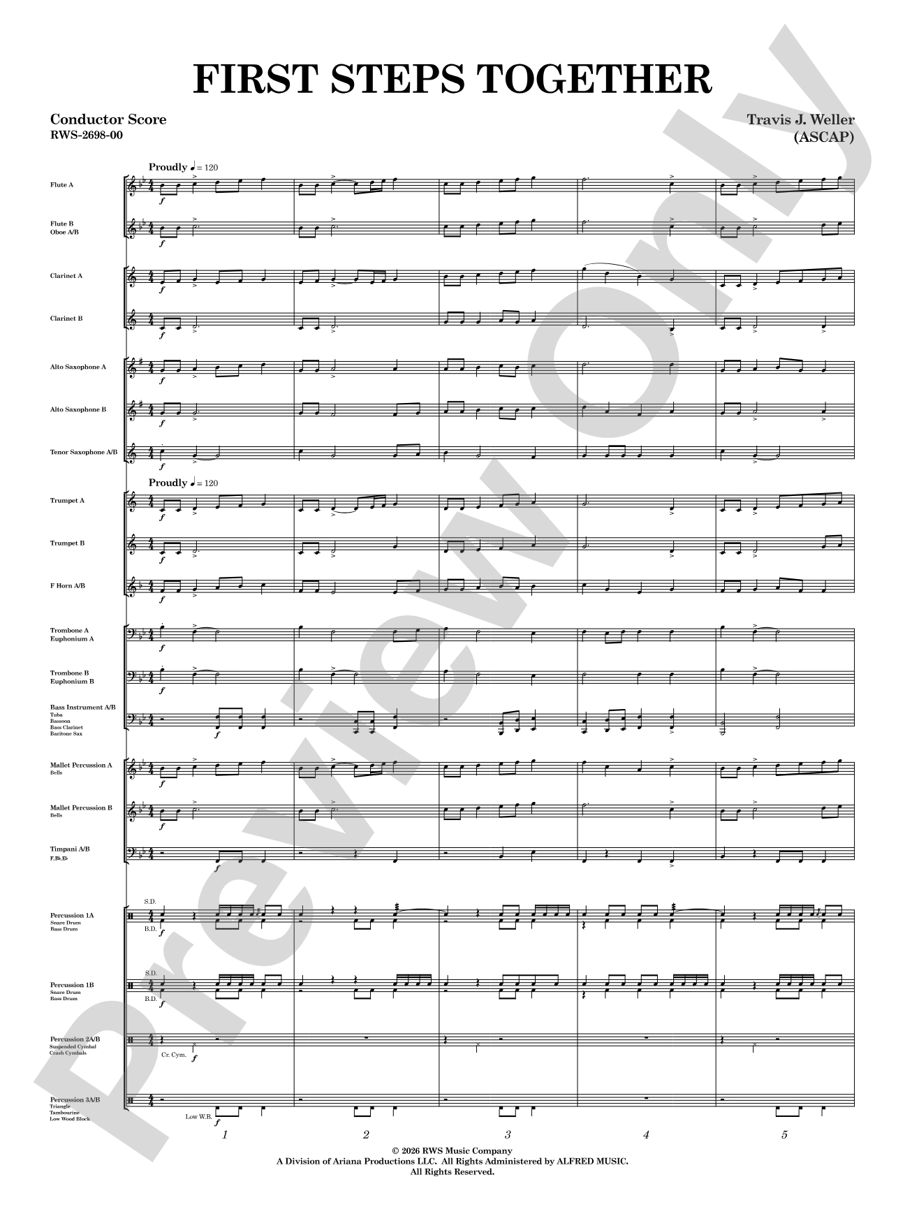 First Steps Together: Concert Band Conductor Score & Parts