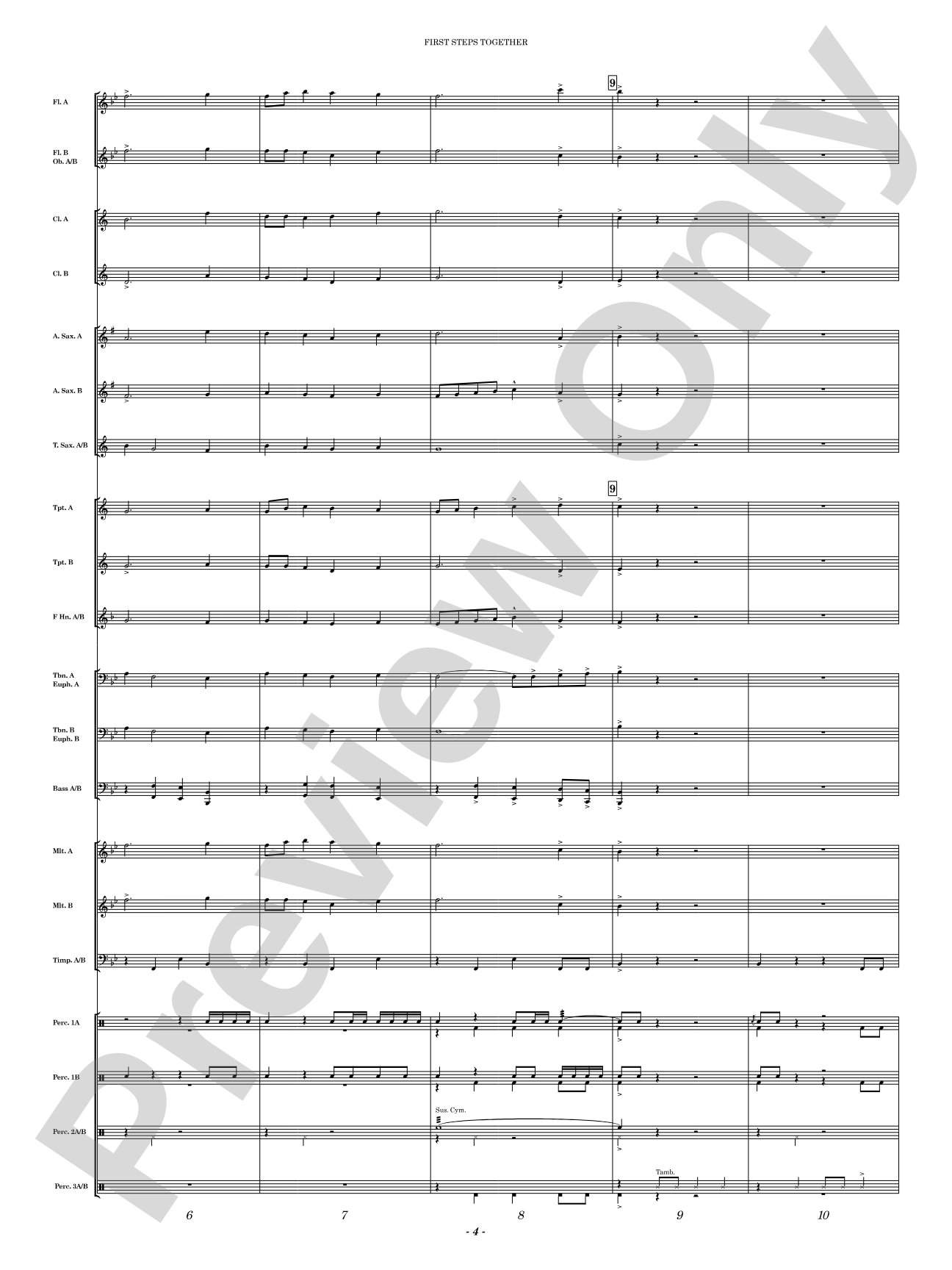 First Steps Together: Concert Band Conductor Score & Parts