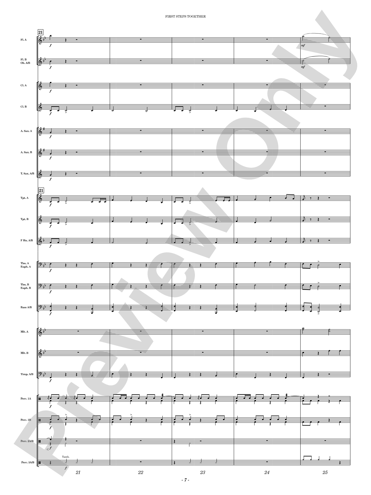 First Steps Together: Concert Band Conductor Score & Parts