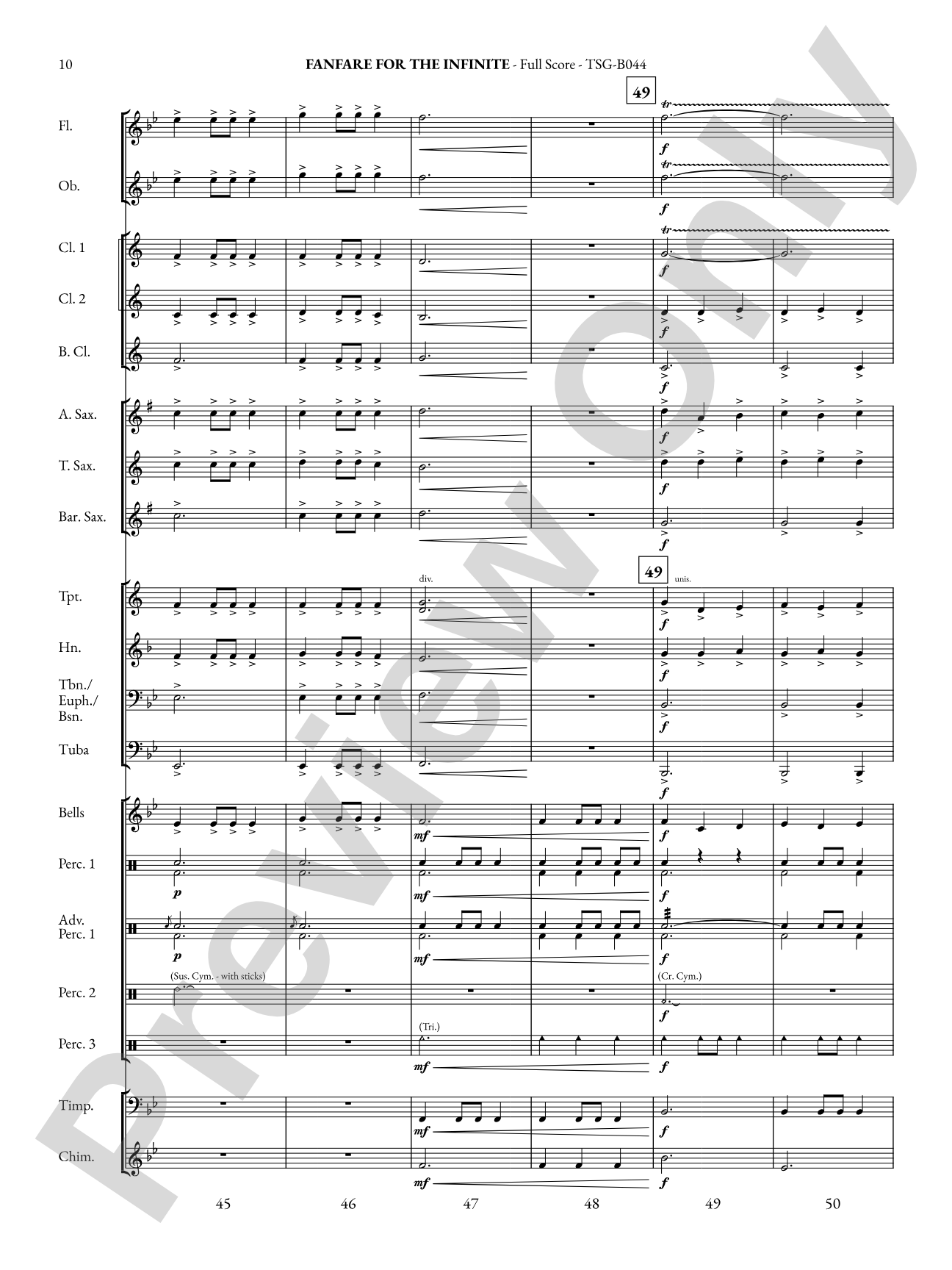 Fanfare for the Infinite: Concert Band Conductor Score & Parts