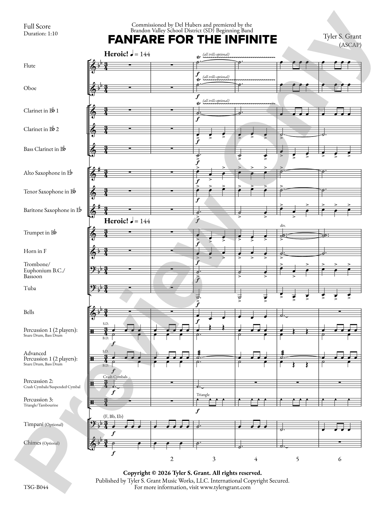 Fanfare for the Infinite: Concert Band Conductor Score & Parts