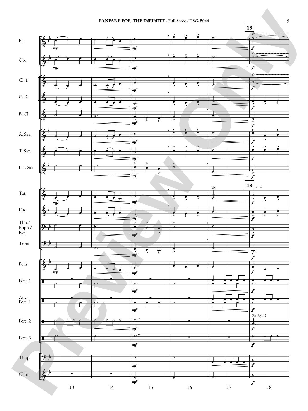 Fanfare for the Infinite: Concert Band Conductor Score & Parts