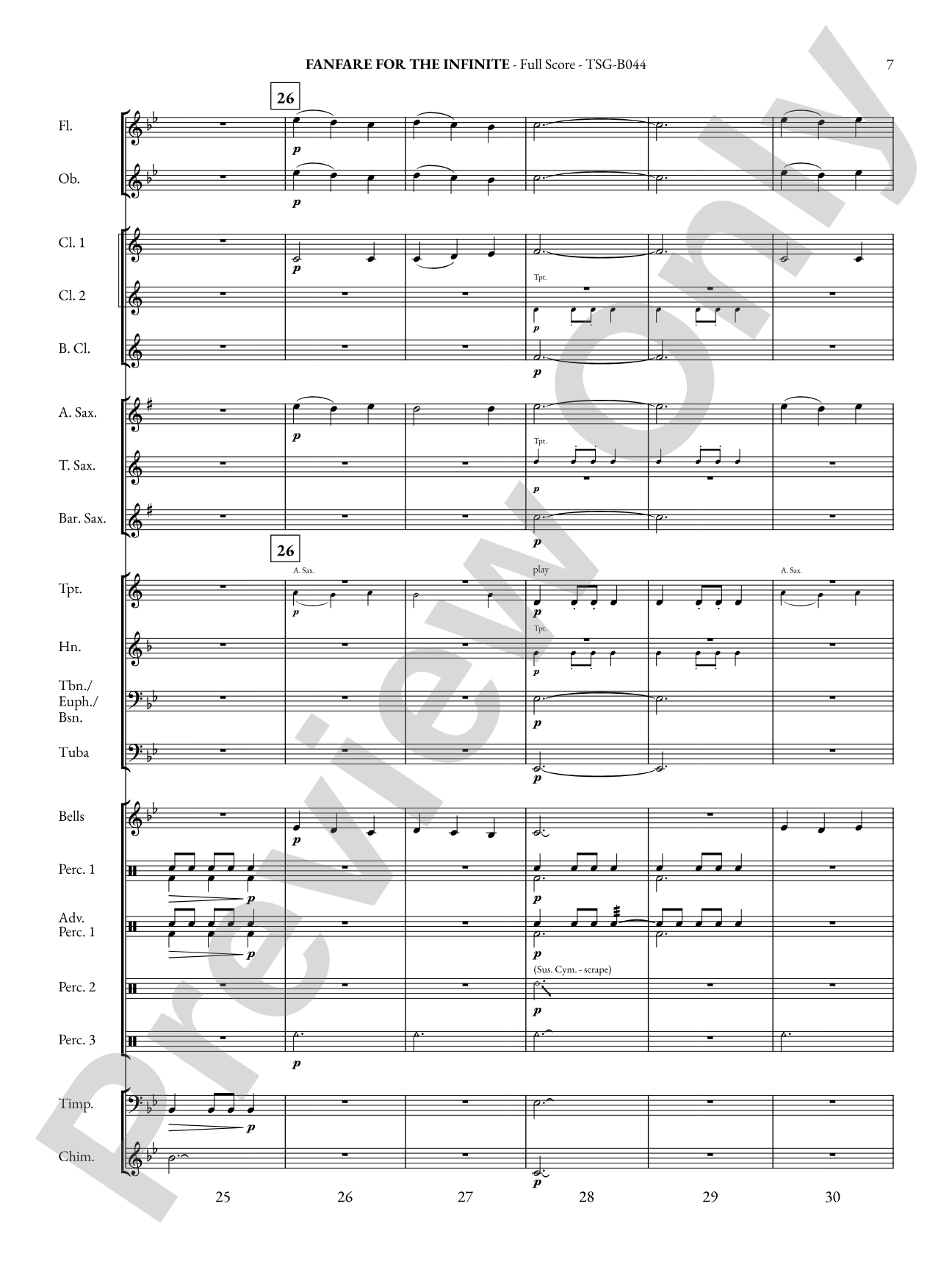Fanfare for the Infinite: Concert Band Conductor Score & Parts