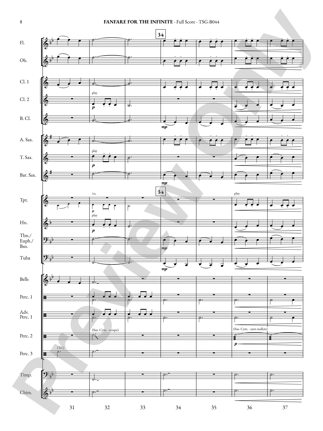 Fanfare for the Infinite: Concert Band Conductor Score & Parts