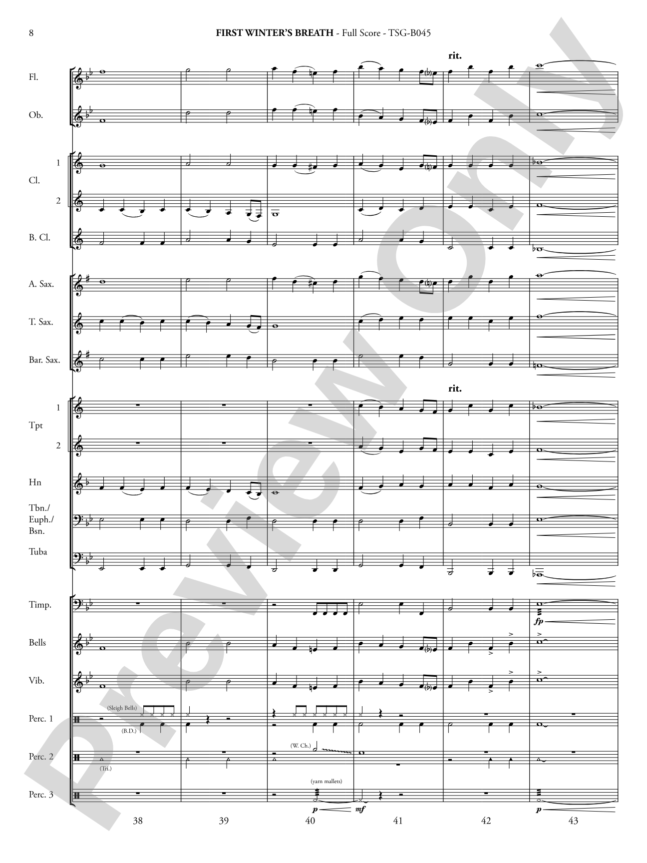 First Winter's Breath: Concert Band Conductor Score & Parts