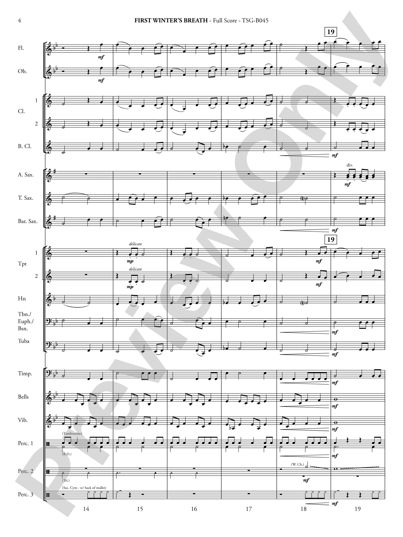 First Winter's Breath: Concert Band Conductor Score & Parts