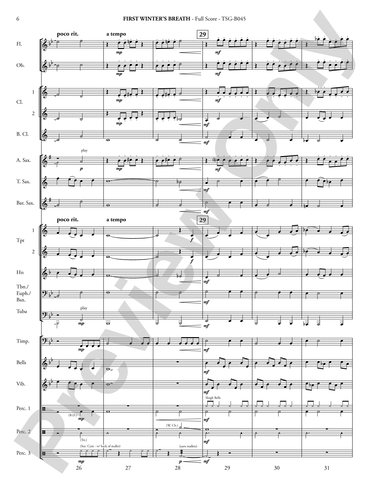 First Winter's Breath: Concert Band Conductor Score & Parts