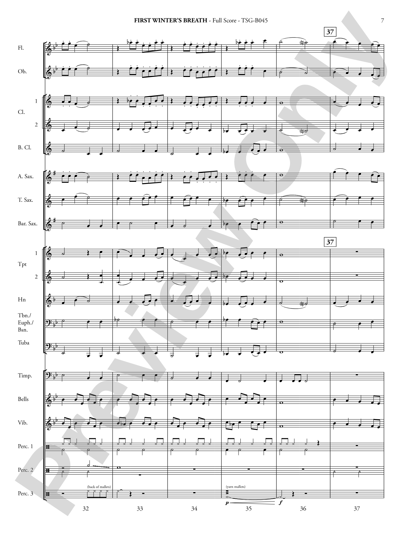 First Winter's Breath: Concert Band Conductor Score & Parts