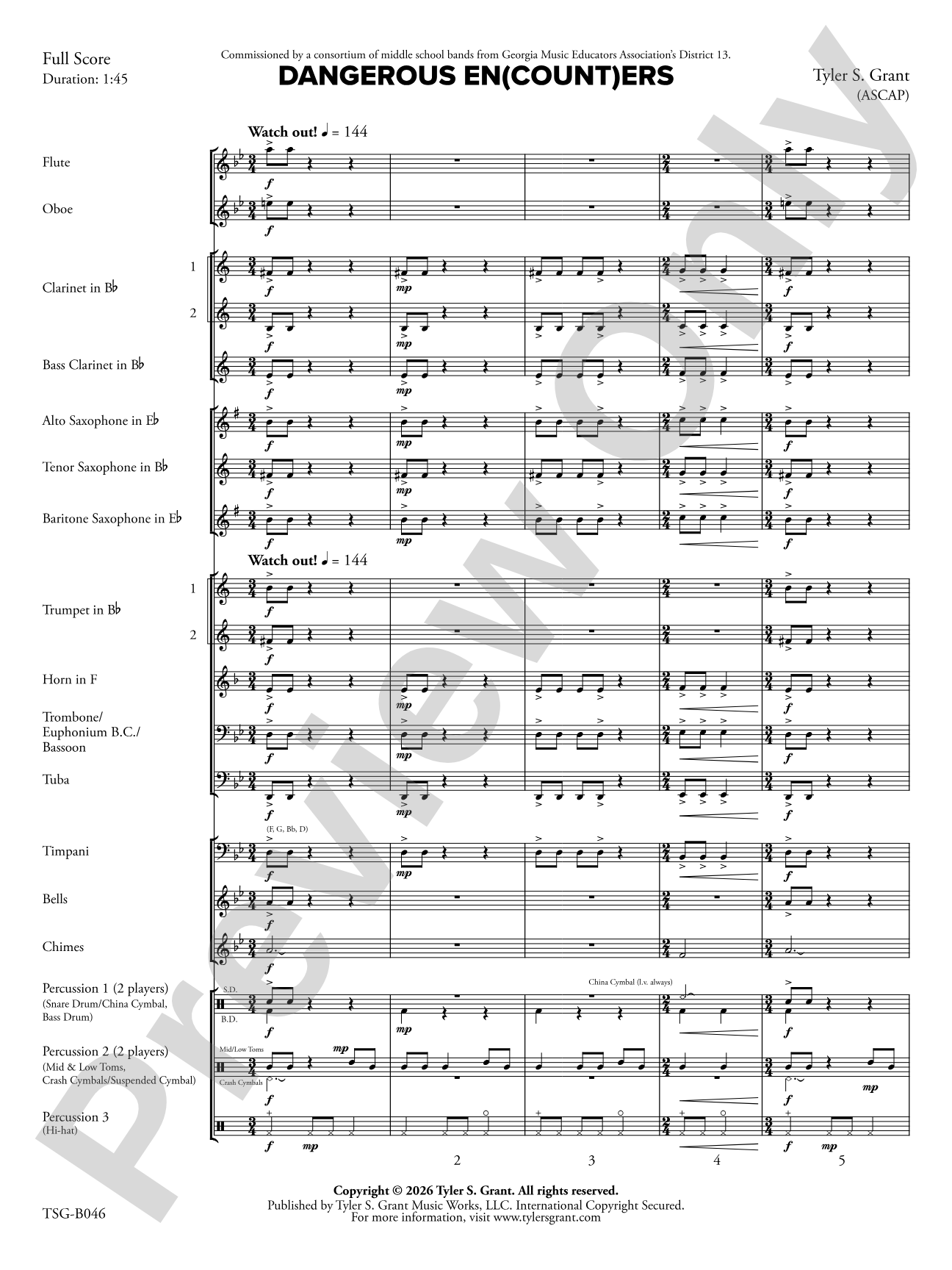 Dangerous En(count)ers: Concert Band Conductor Score & Parts