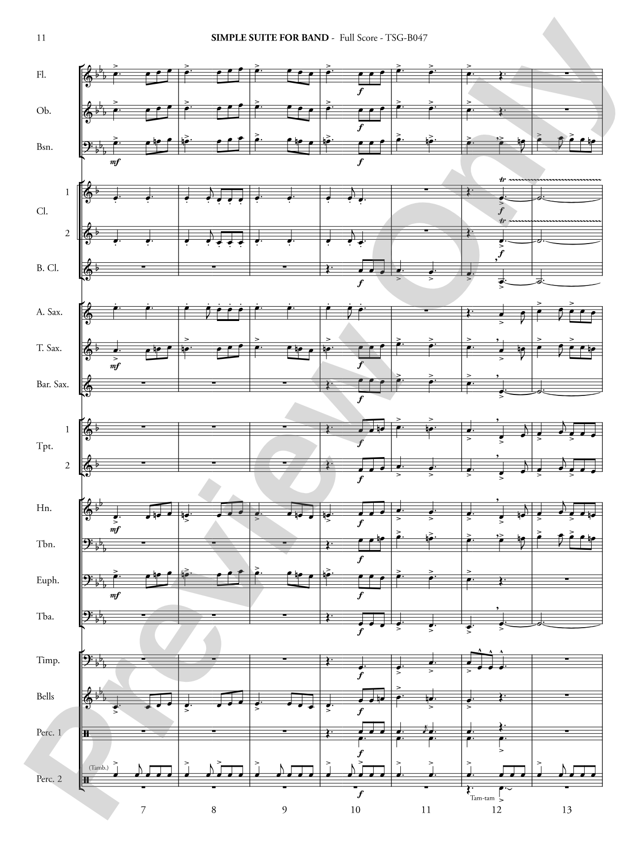 Simple Suite for Band: Concert Band Conductor Score & Parts