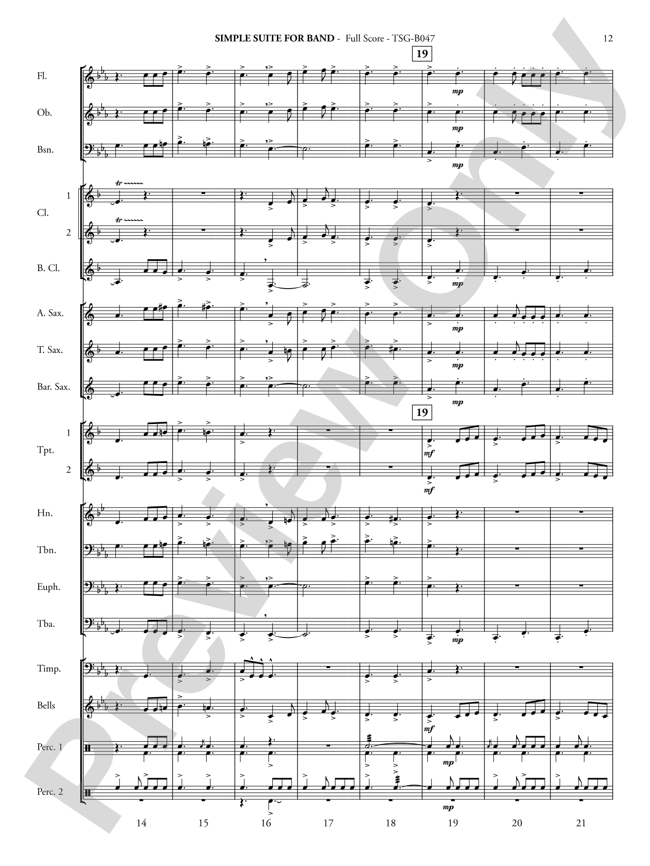 Simple Suite for Band: Concert Band Conductor Score & Parts
