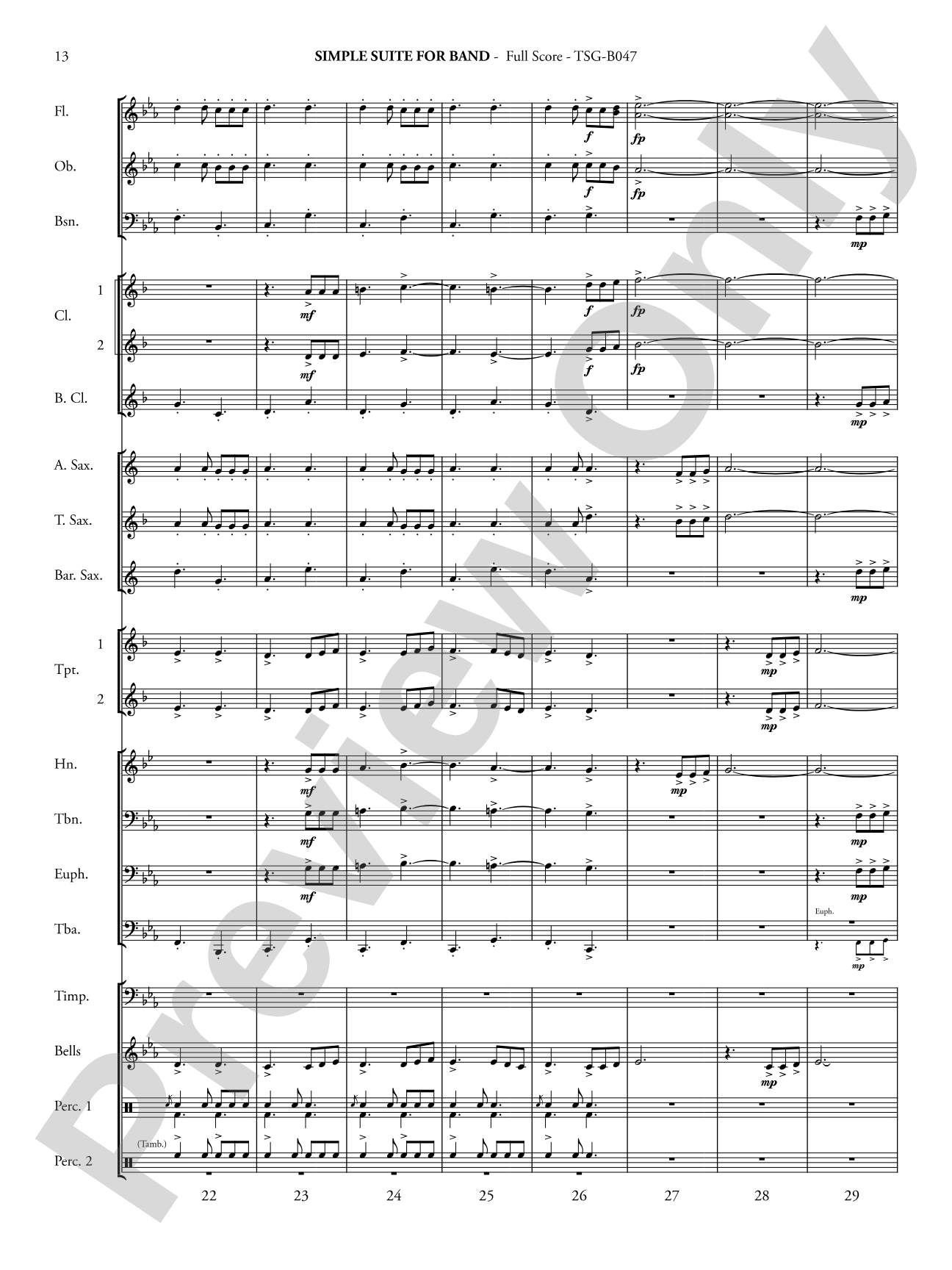 Simple Suite for Band: Concert Band Conductor Score & Parts