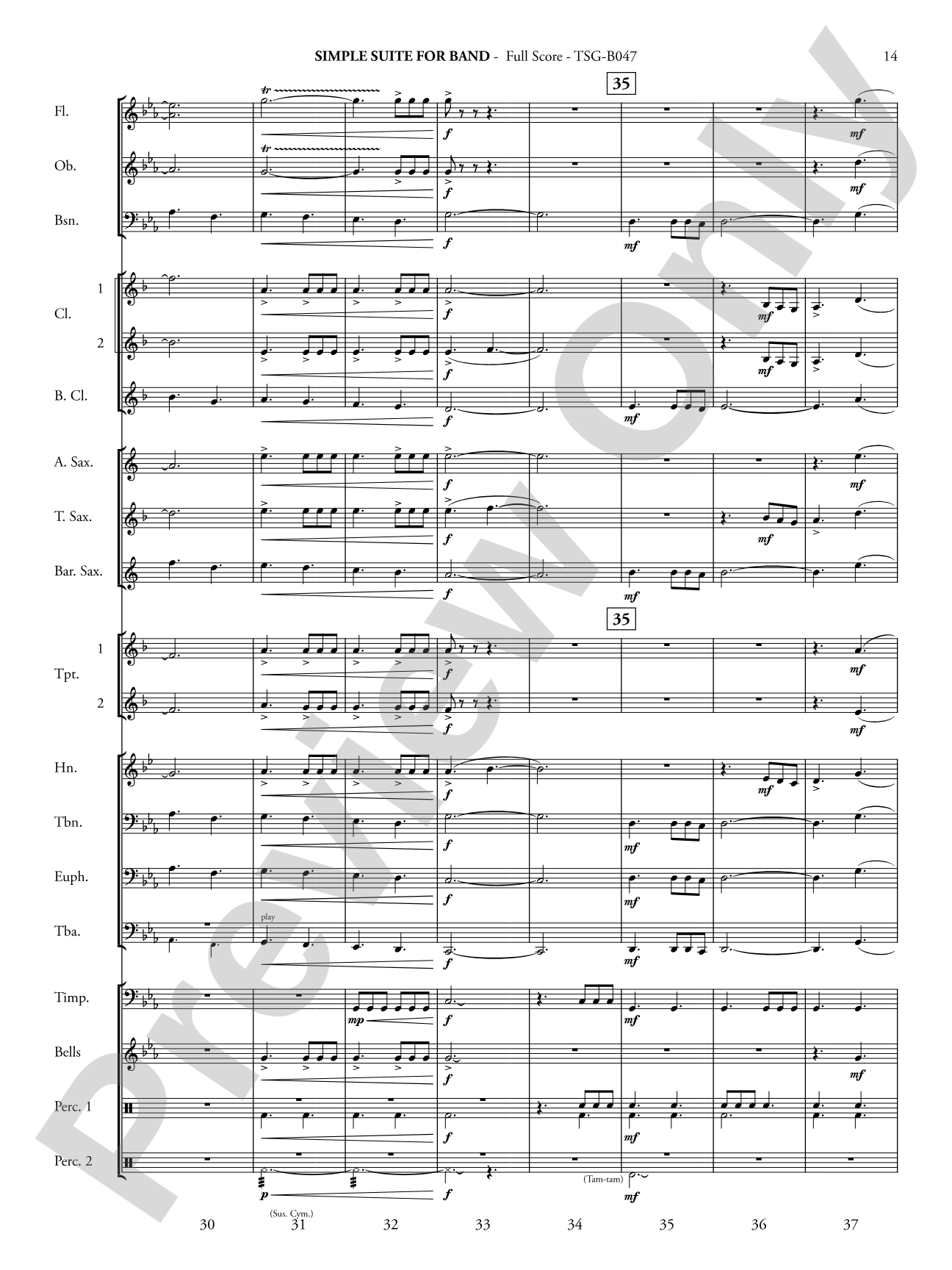Simple Suite for Band: Concert Band Conductor Score & Parts