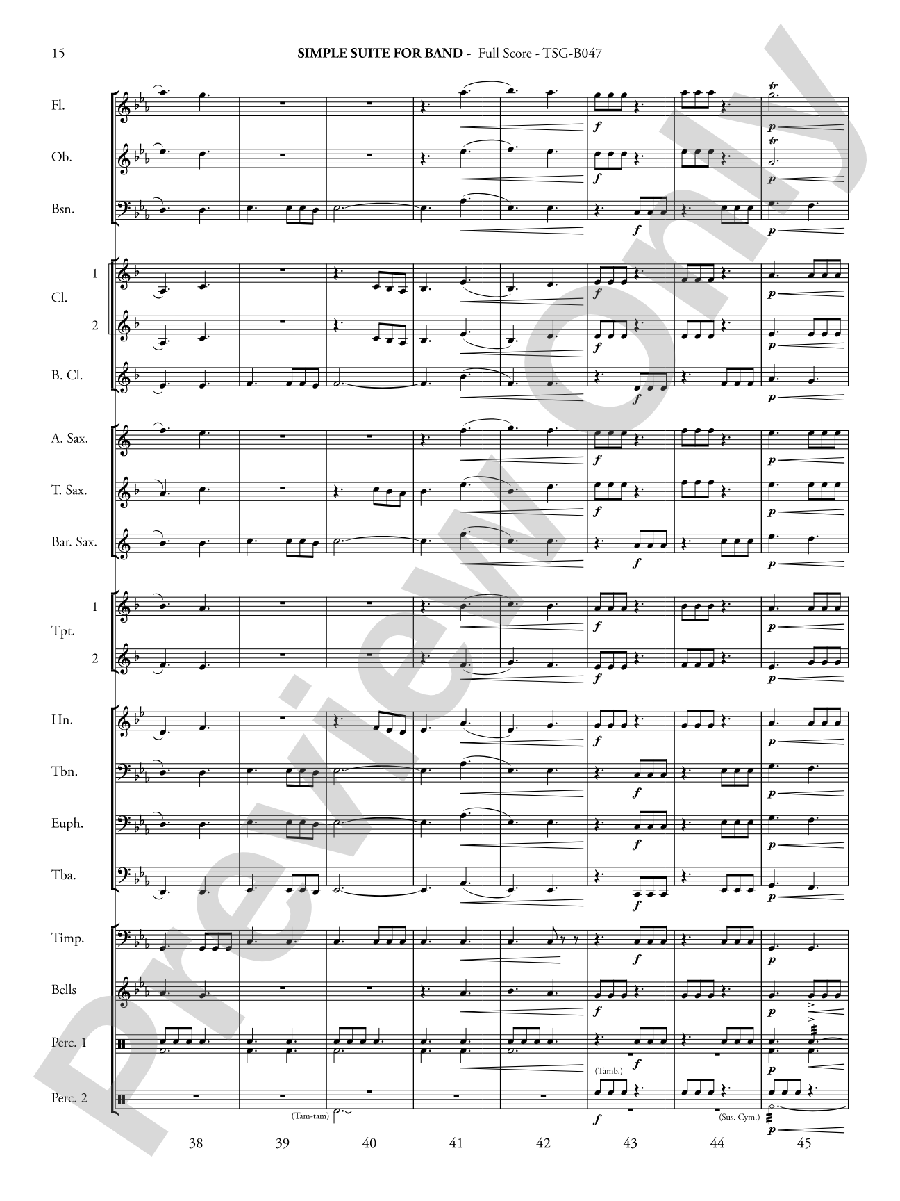 Simple Suite for Band: Concert Band Conductor Score & Parts