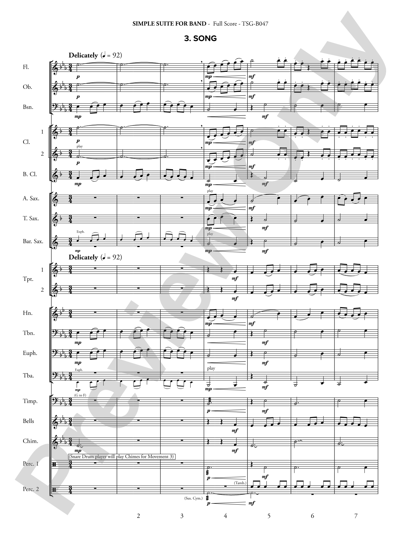 Simple Suite for Band: Concert Band Conductor Score & Parts