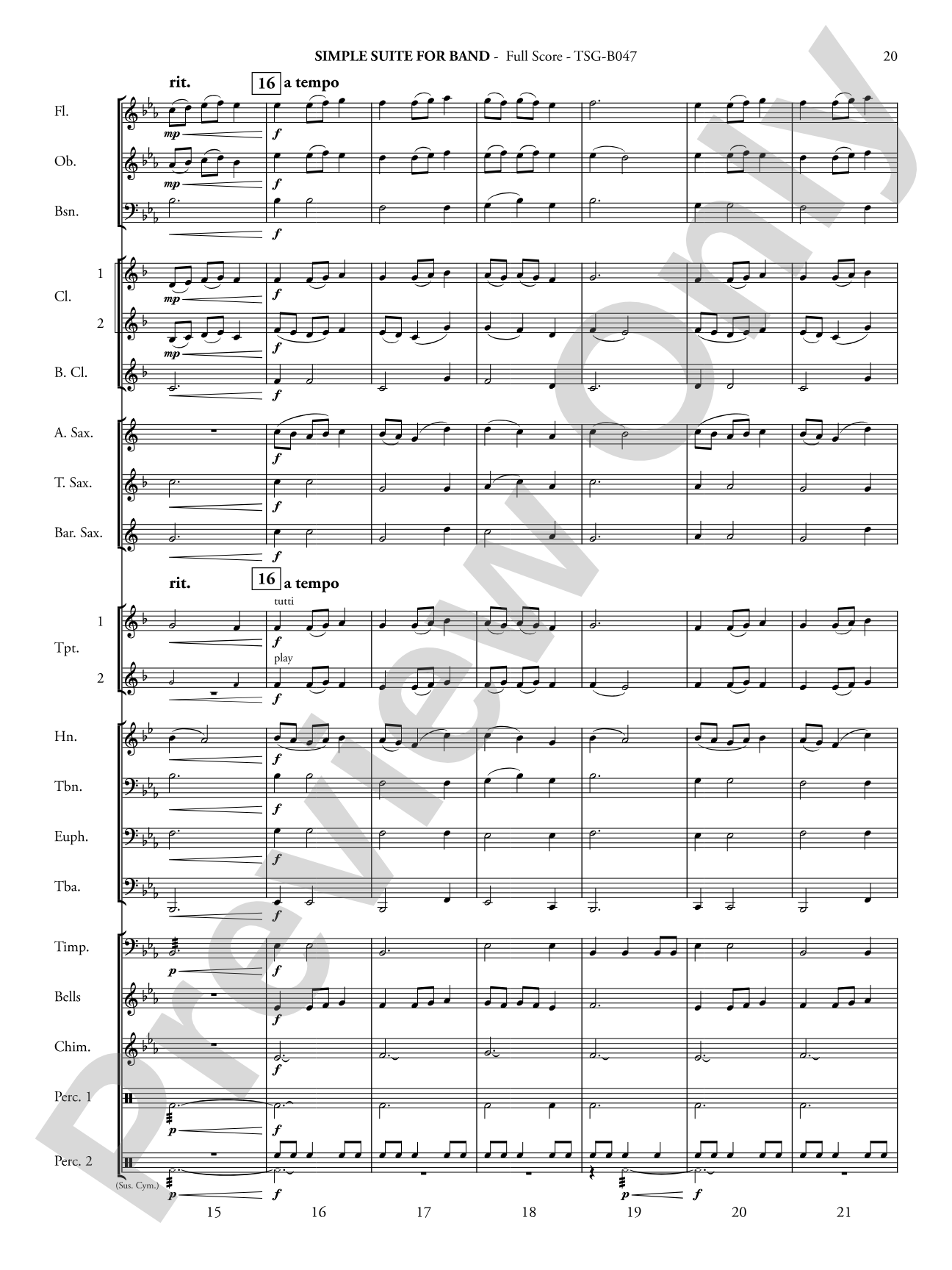 Simple Suite for Band: Concert Band Conductor Score & Parts