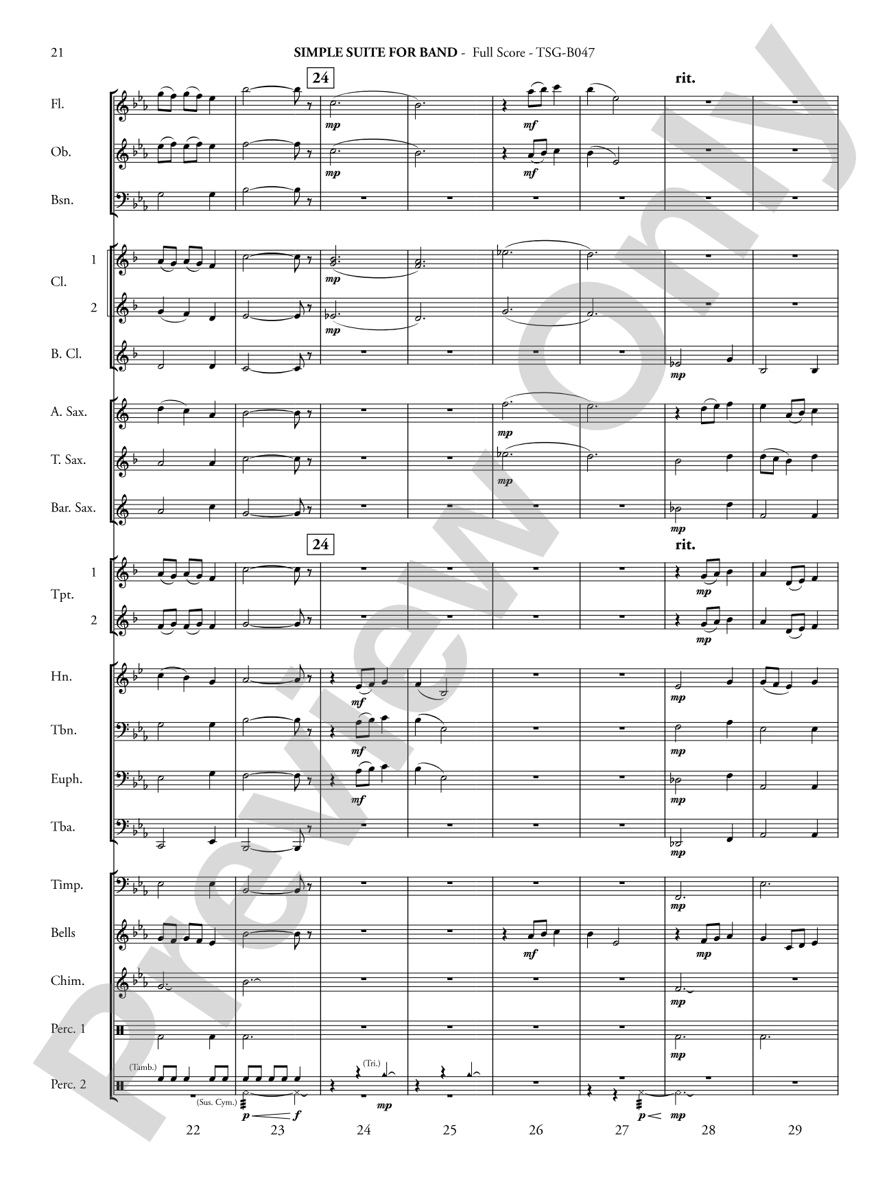 Simple Suite for Band: Concert Band Conductor Score & Parts