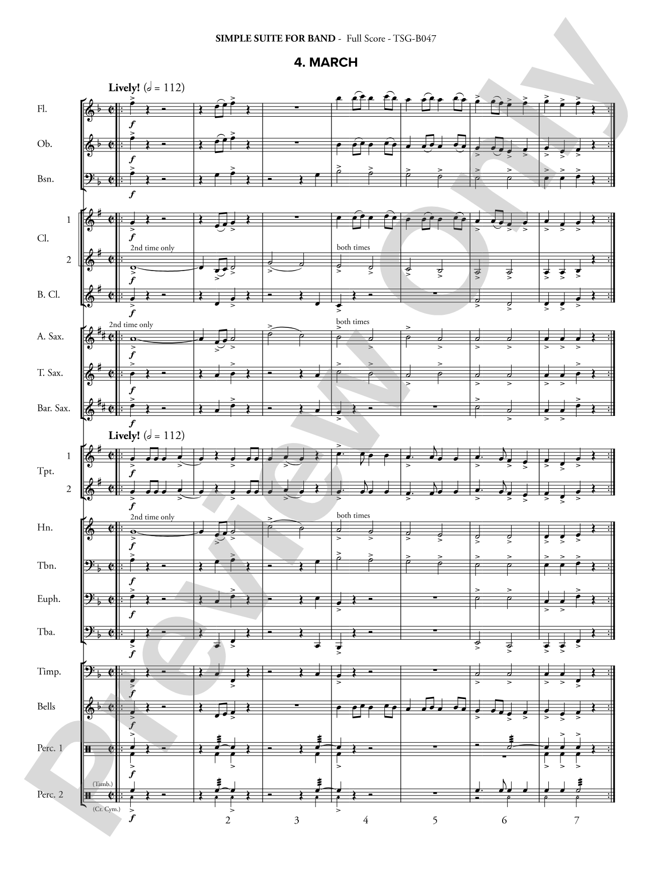 Simple Suite for Band: Concert Band Conductor Score & Parts