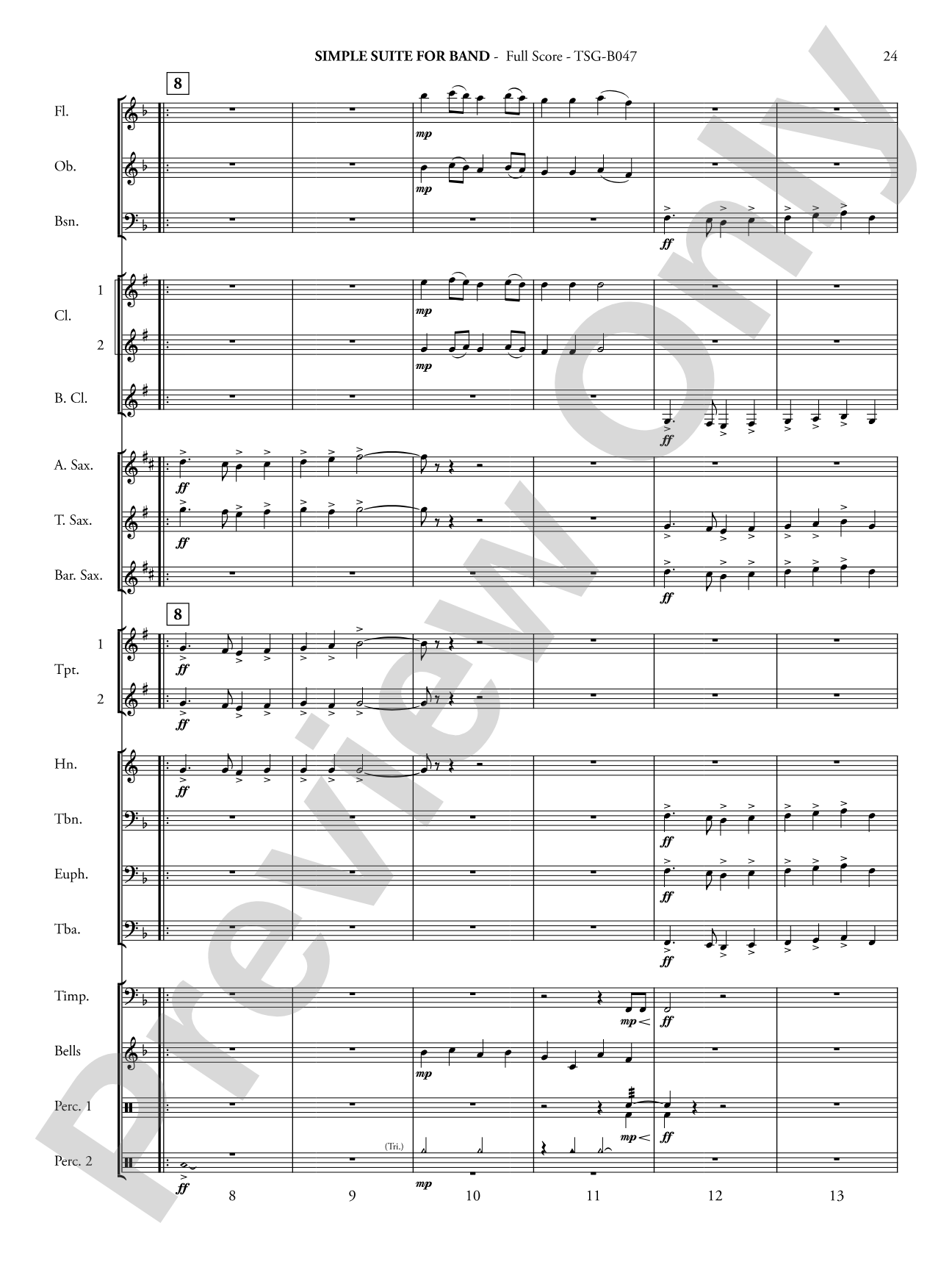 Simple Suite for Band: Concert Band Conductor Score & Parts