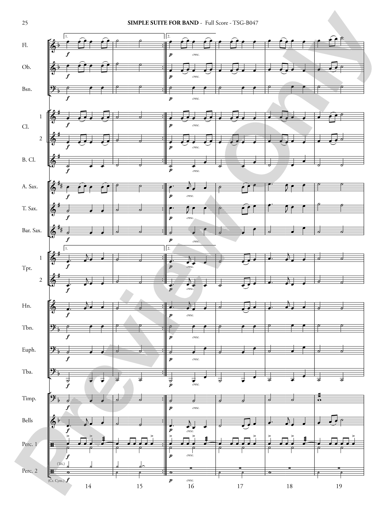 Simple Suite for Band: Concert Band Conductor Score & Parts