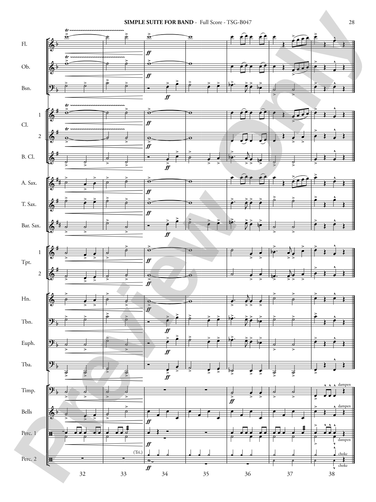 Simple Suite for Band: Concert Band Conductor Score & Parts