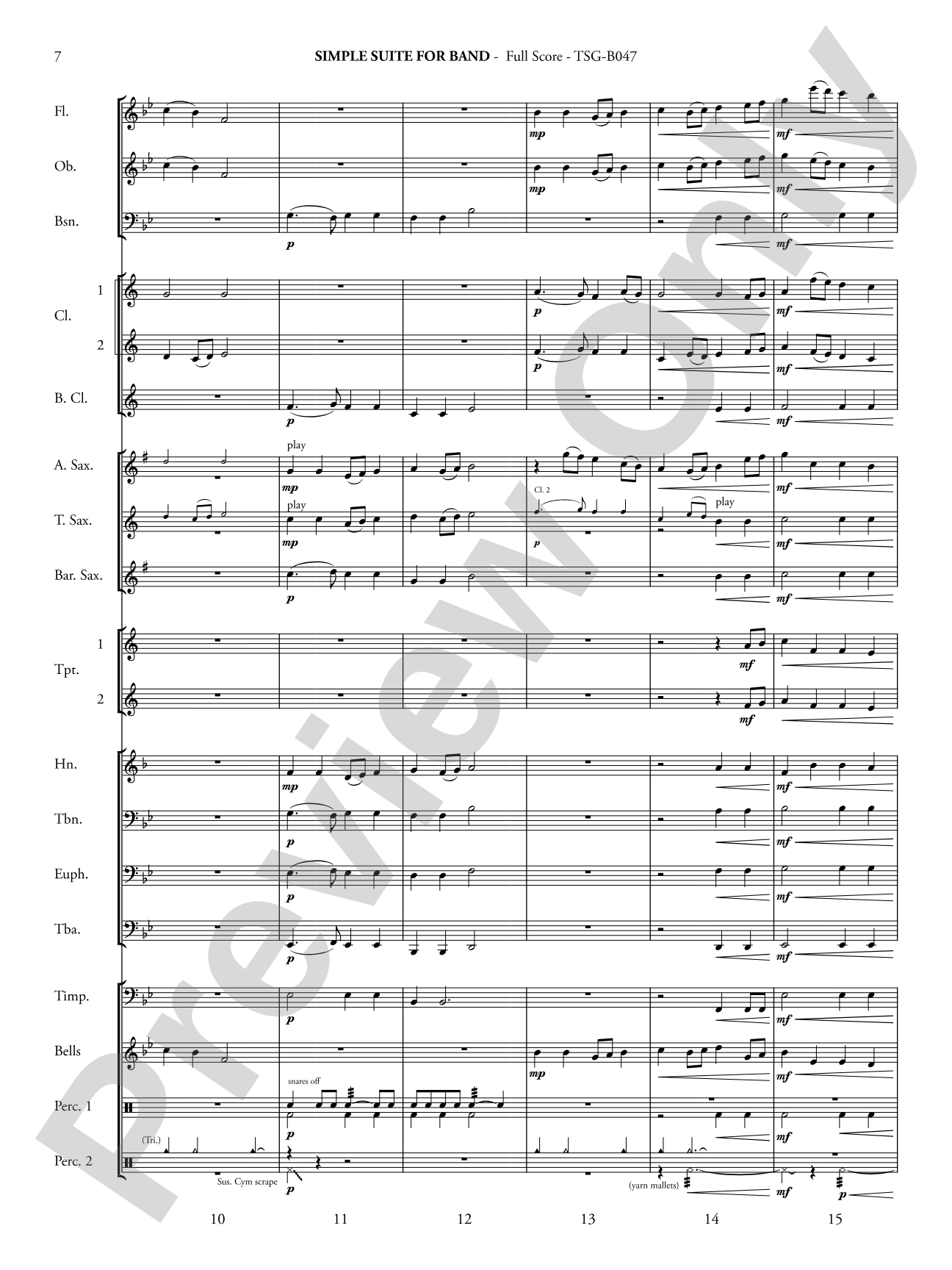 Simple Suite for Band: Concert Band Conductor Score & Parts