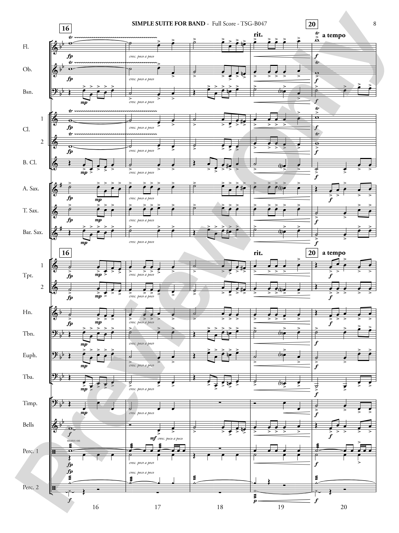 Simple Suite for Band: Concert Band Conductor Score & Parts